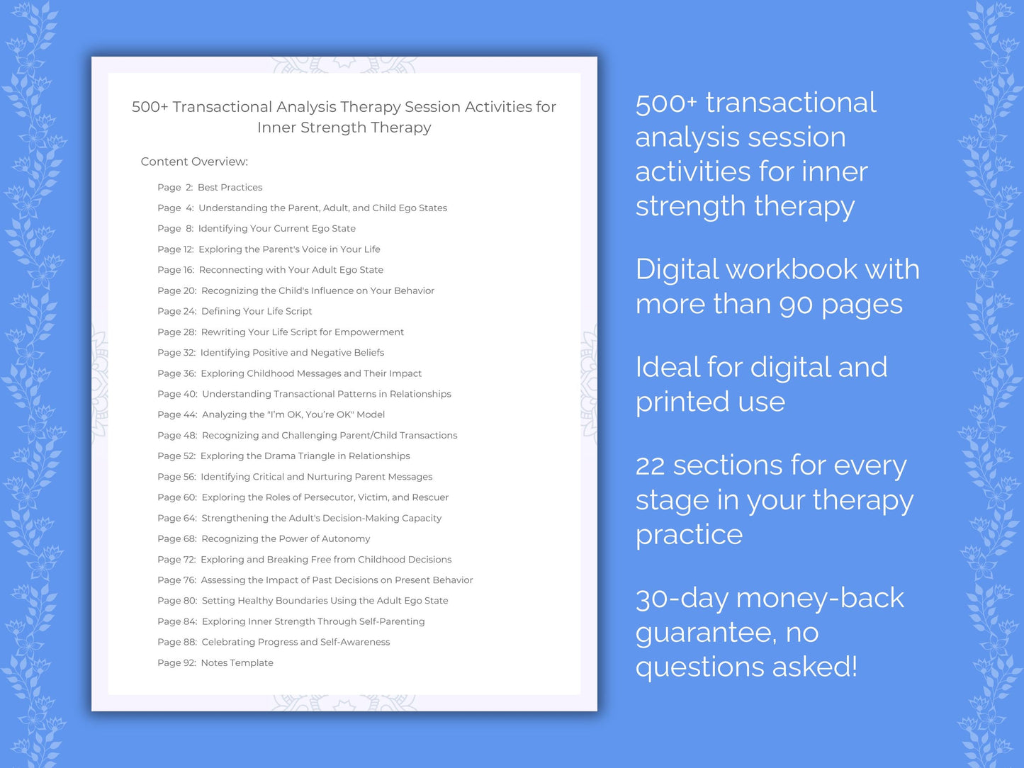 Inner Strength Transactional Analysis Therapist Worksheets