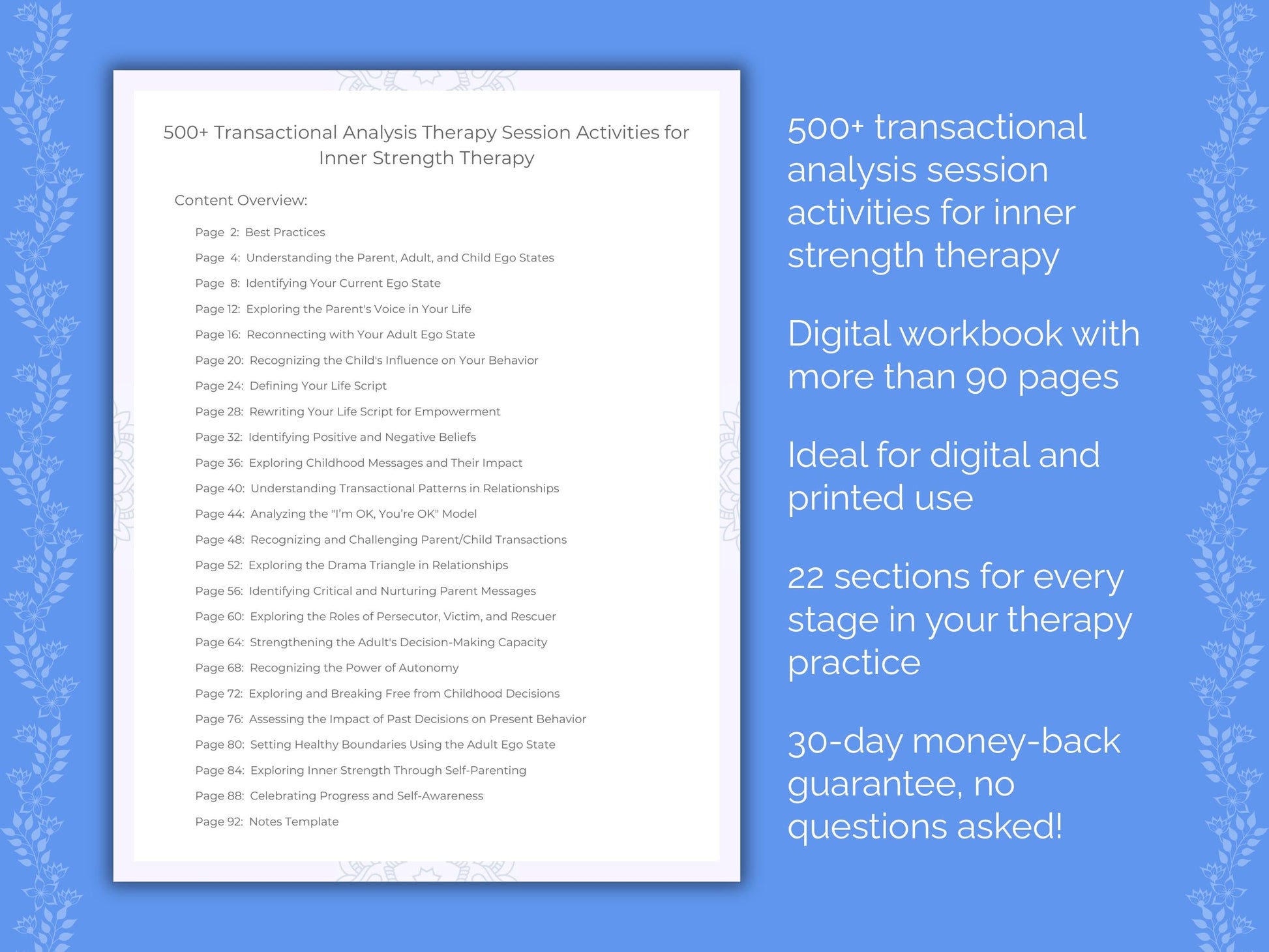 Inner Strength Transactional Analysis Therapist Worksheets