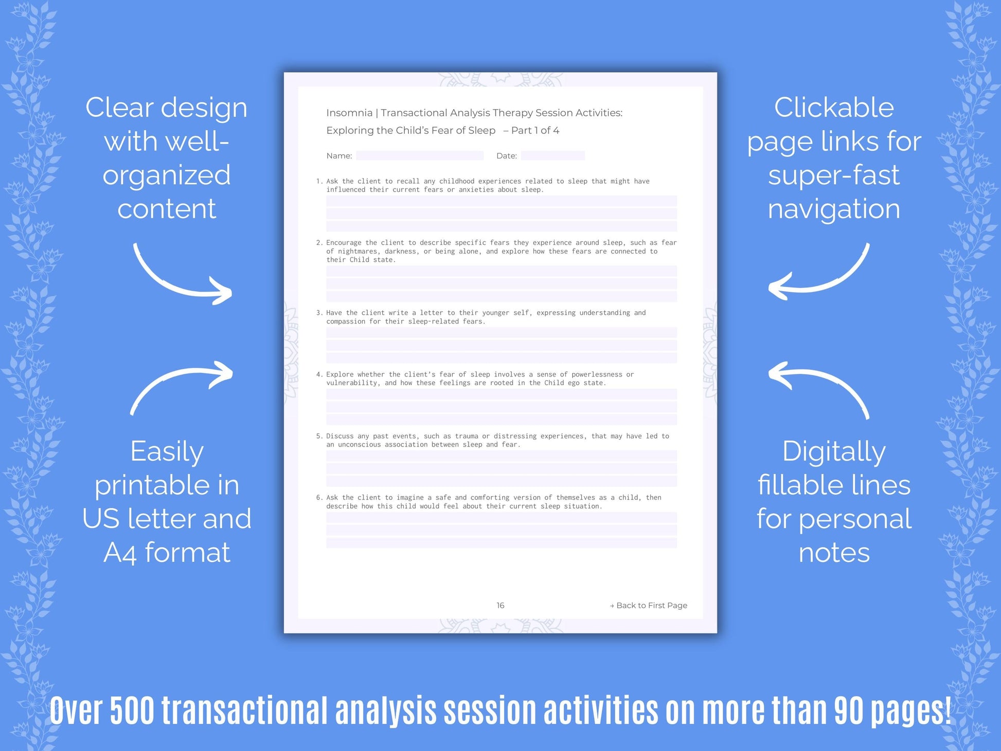 Insomnia Transactional Analysis Counseling Templates