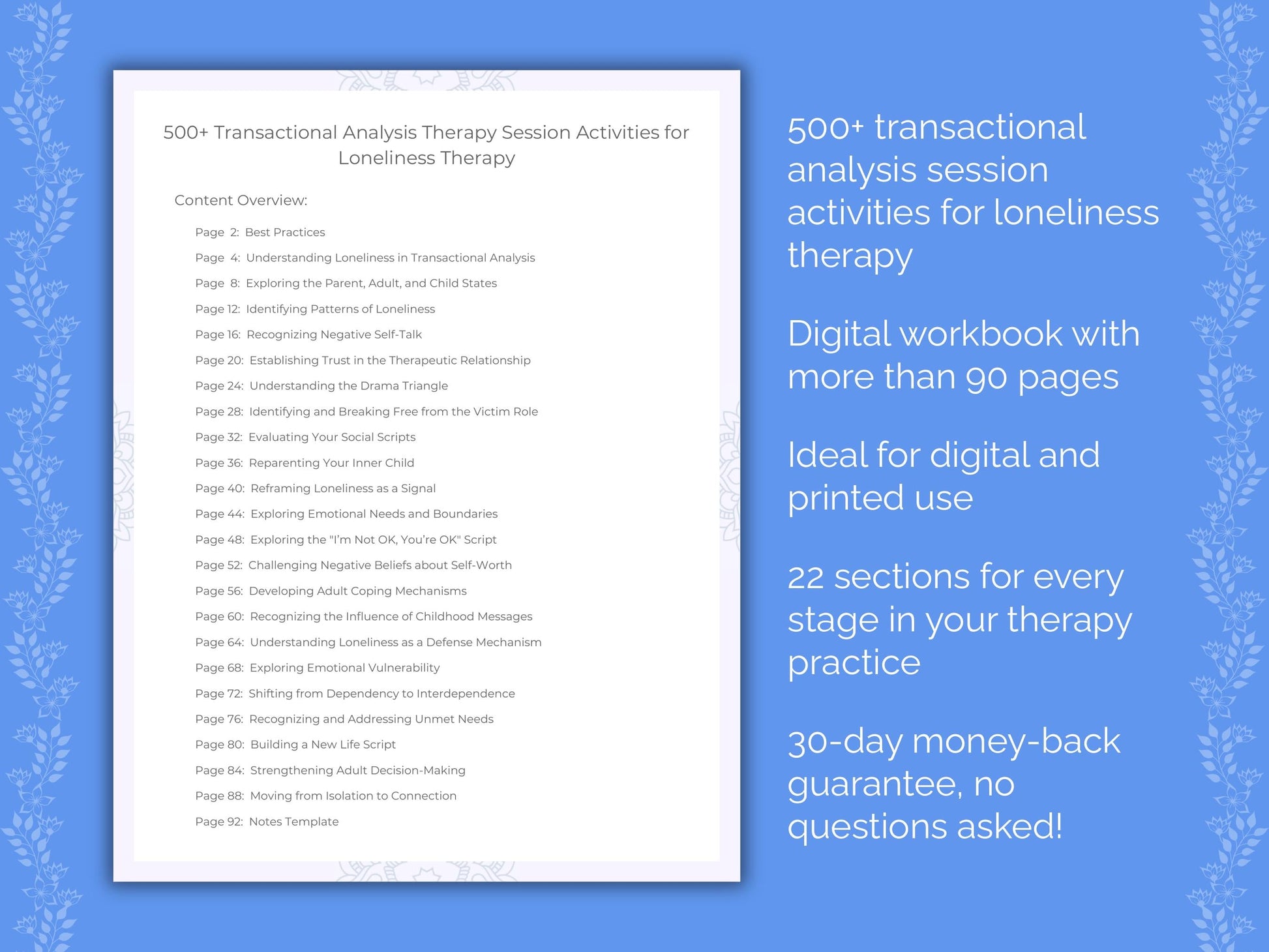 Loneliness Transactional Analysis Therapist Worksheets