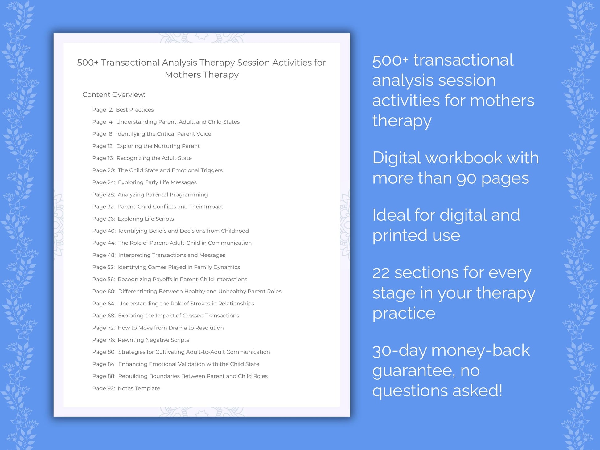 Mothers Transactional Analysis Therapist Worksheets