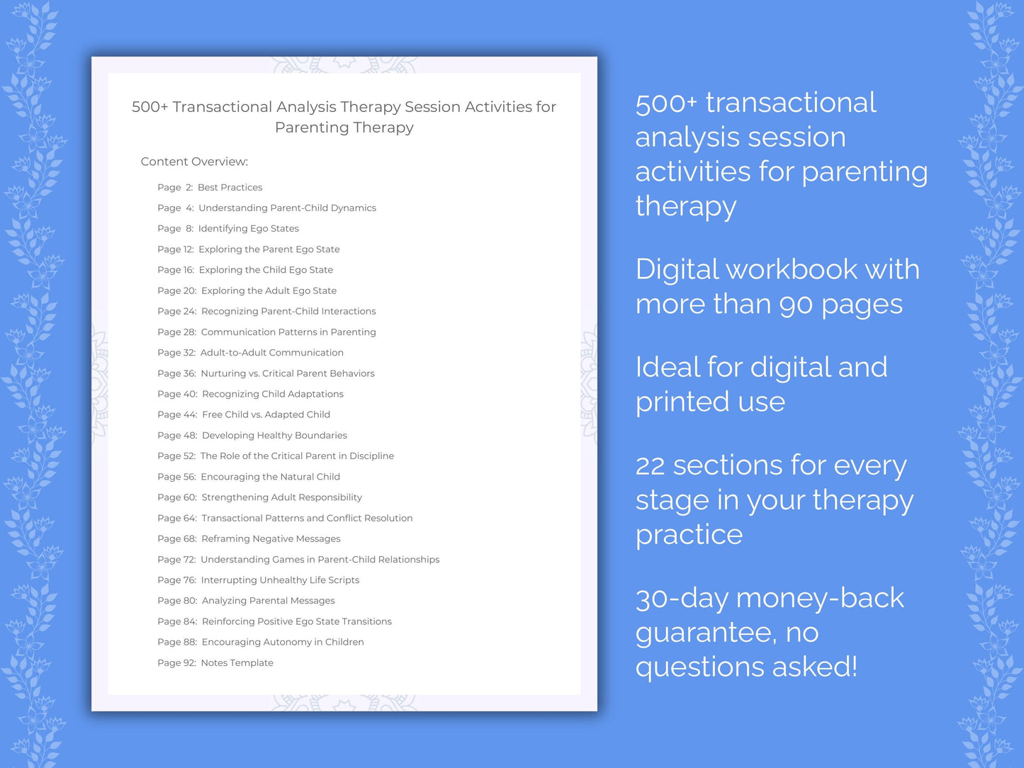 Parenting Transactional Analysis Therapist Worksheets