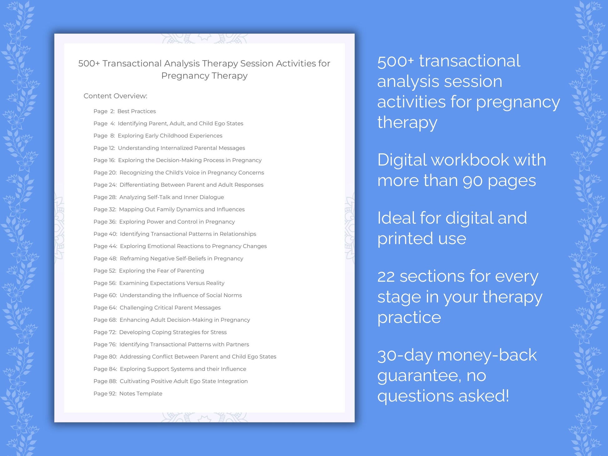 Pregnancy Transactional Analysis Therapist Worksheets