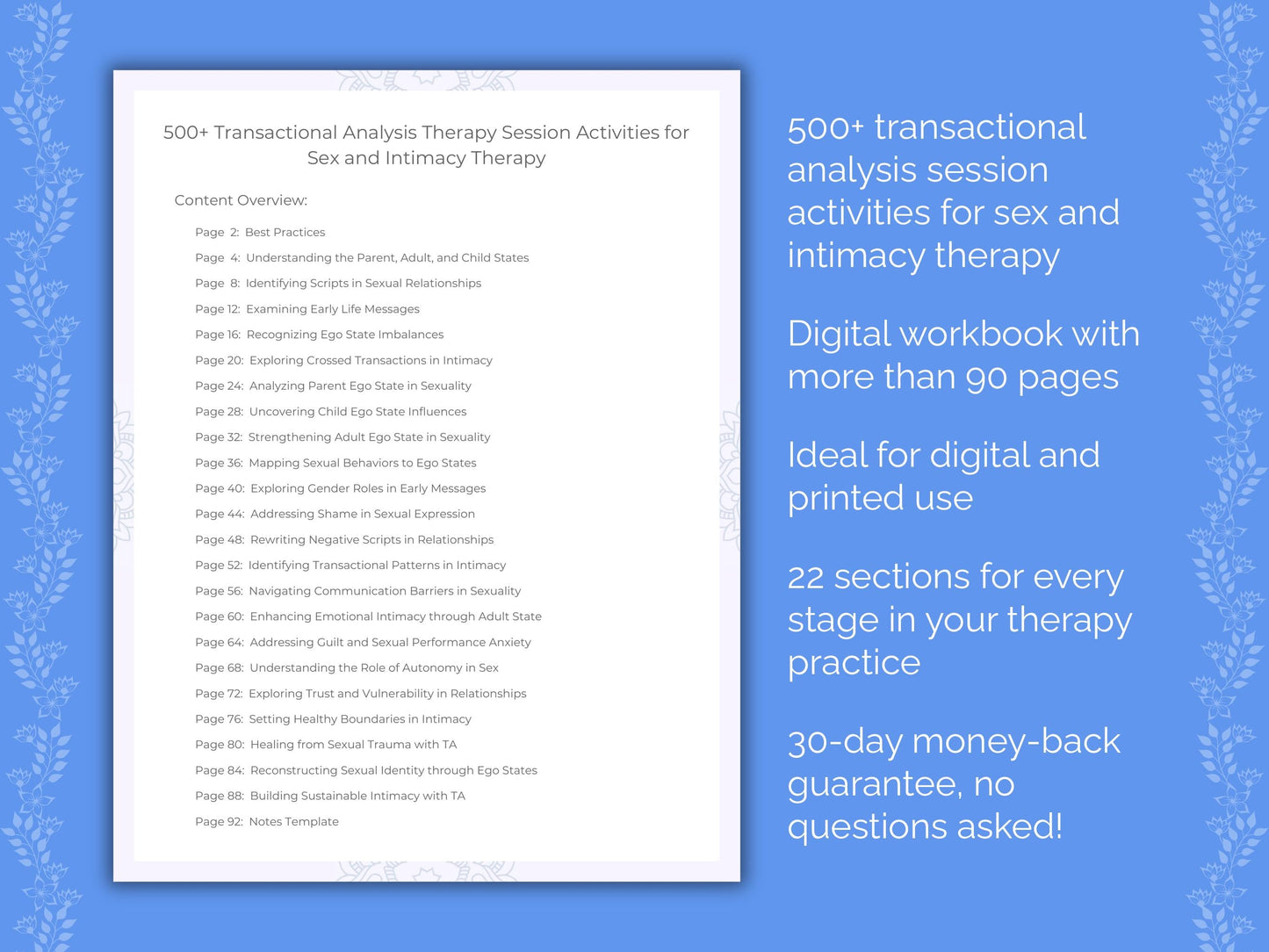 Sex and Intimacy Transactional Analysis Therapist Worksheets