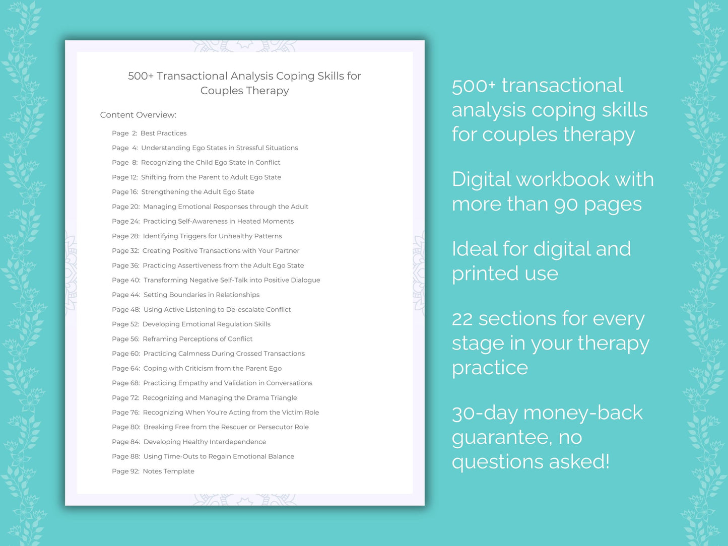 Couples Transactional Analysis Therapist Worksheets
