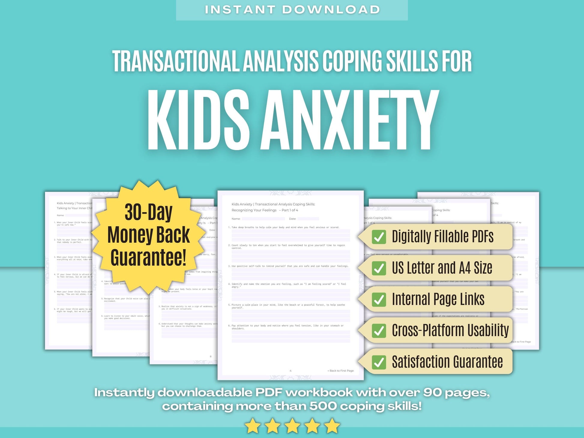 Kids Anxiety Transactional Analysis Psychology Workbooks