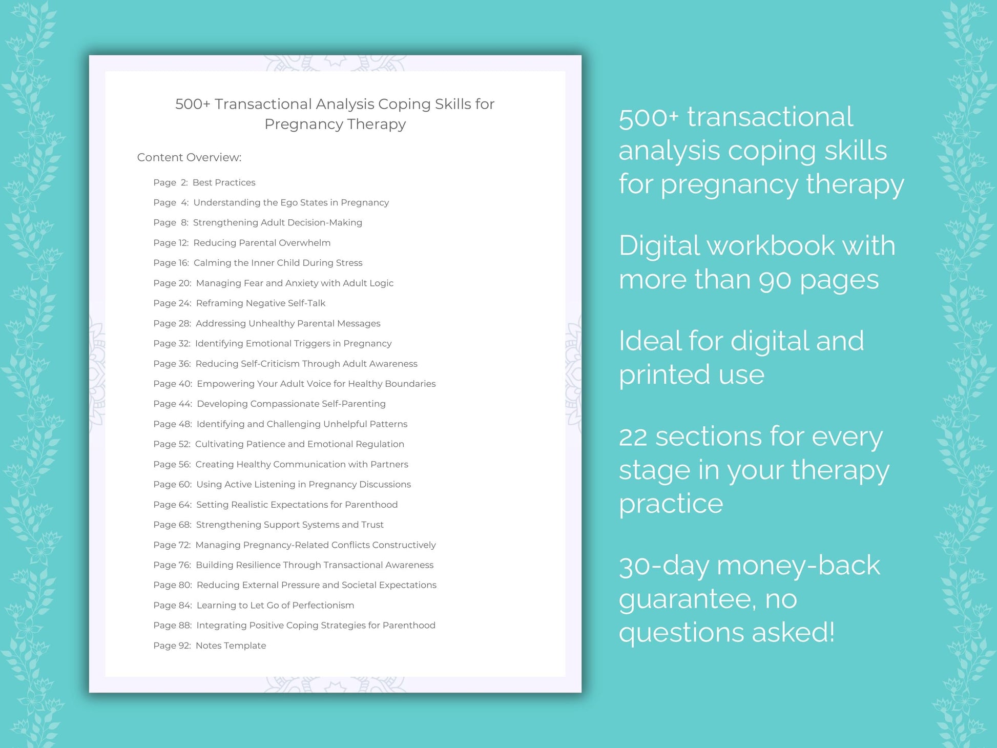 Pregnancy Transactional Analysis Therapist Worksheets