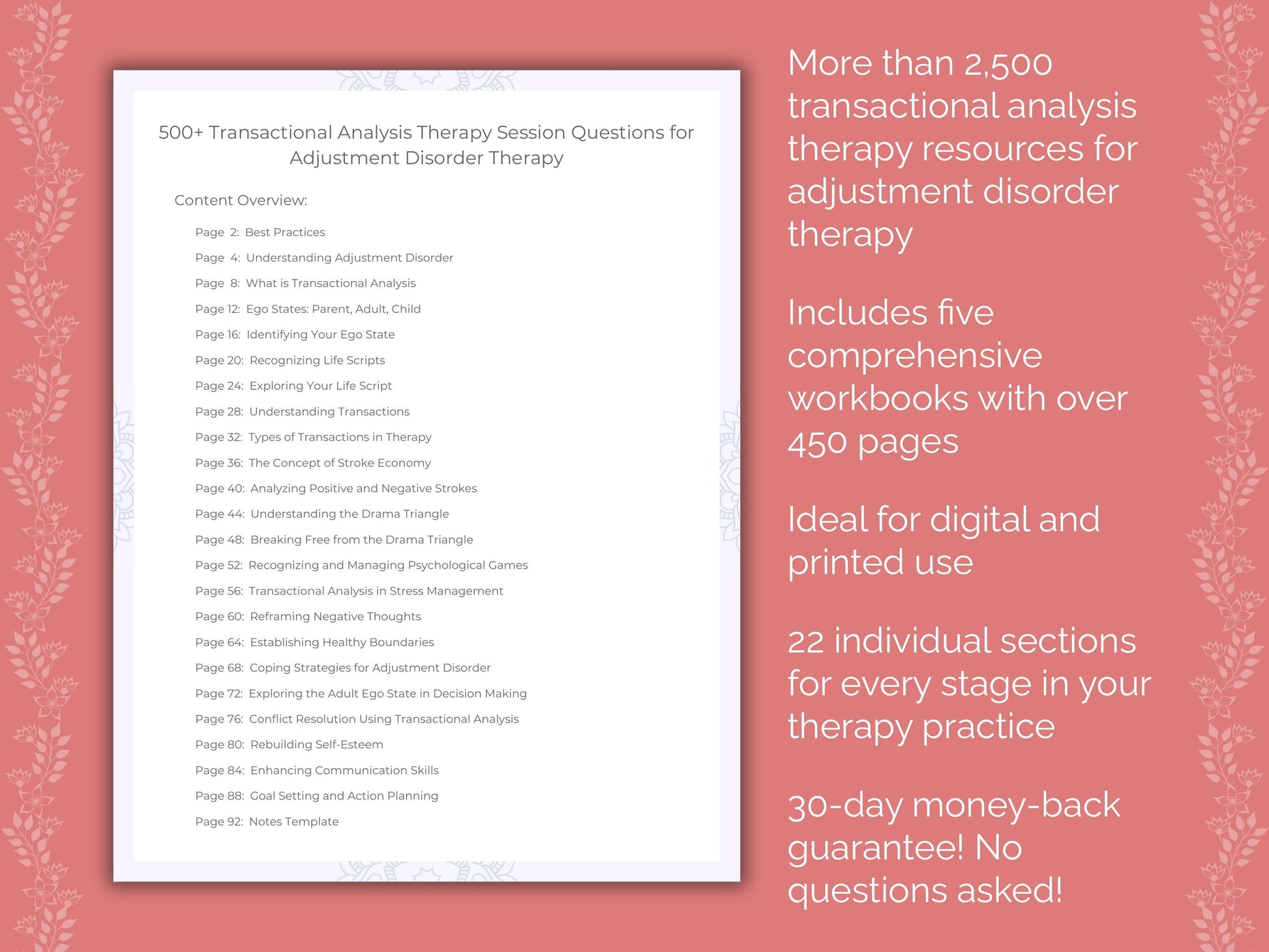 Adjustment Disorder Transactional Analysis Therapist Worksheets