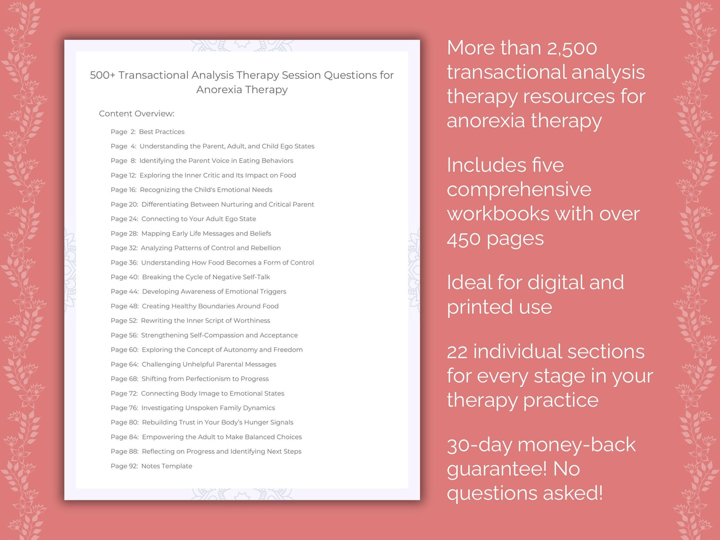 Anorexia Transactional Analysis Therapist Worksheets