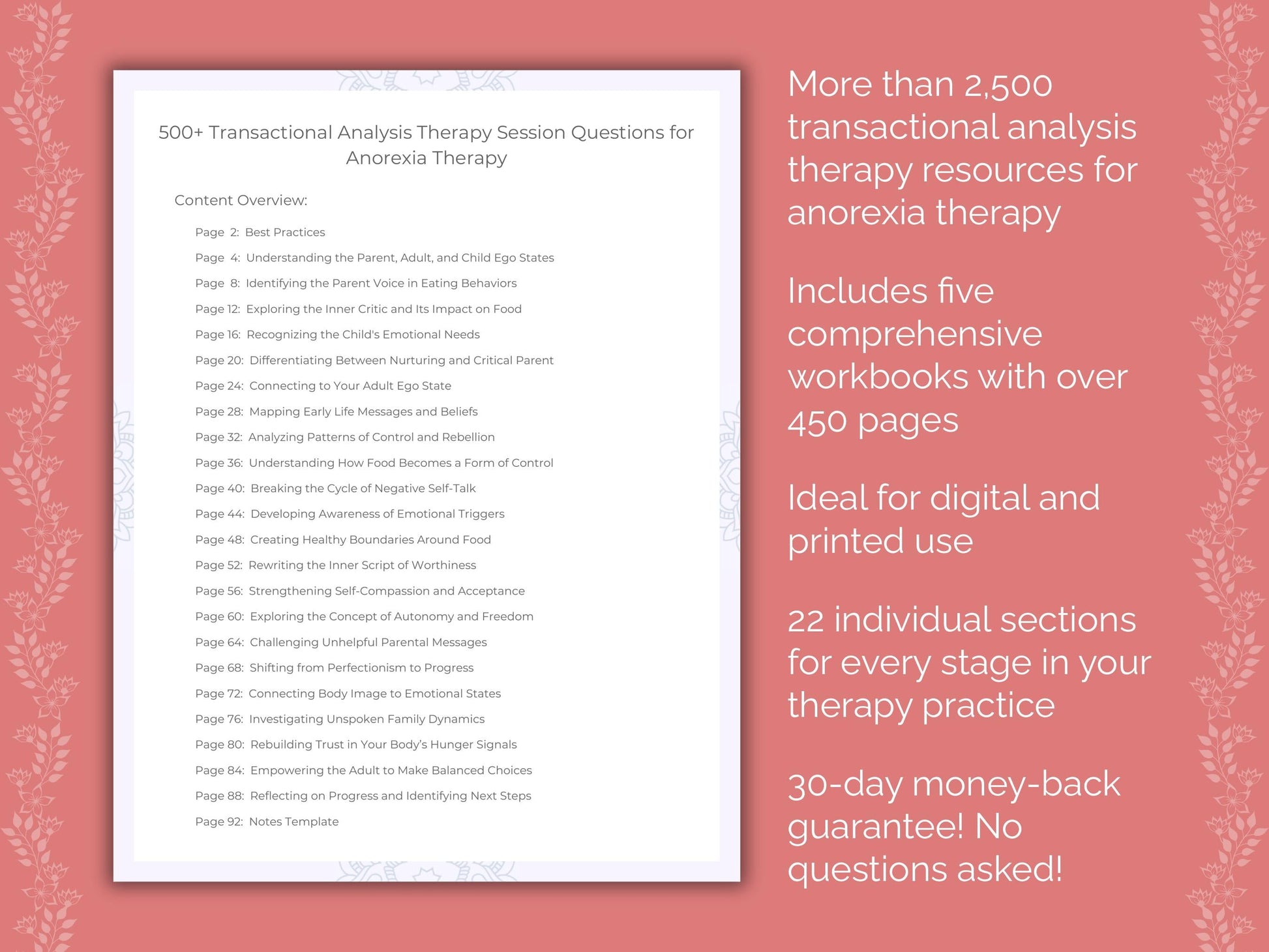 Anorexia Transactional Analysis Therapist Worksheets