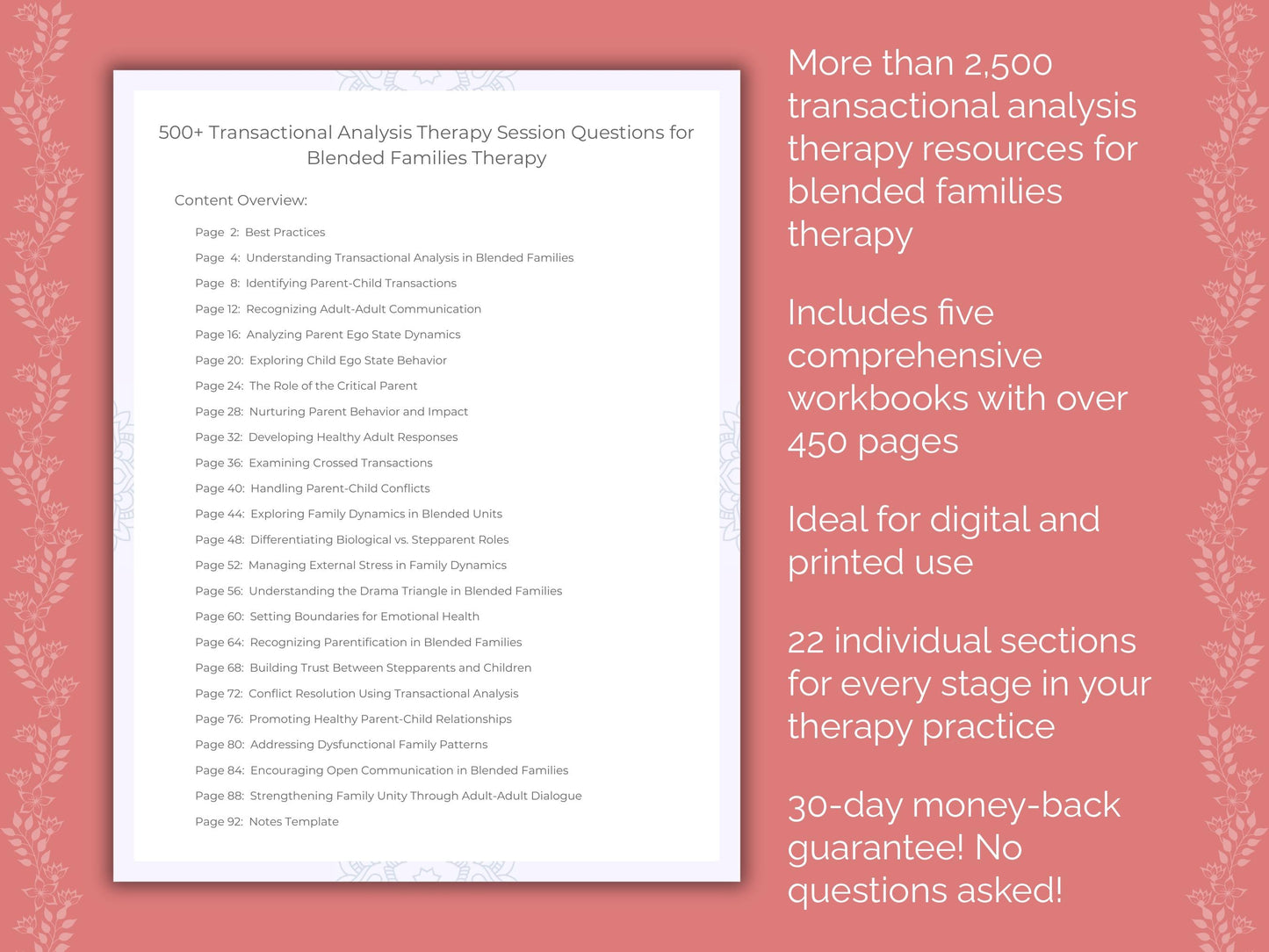 Blended Families Transactional Analysis Therapist Worksheets