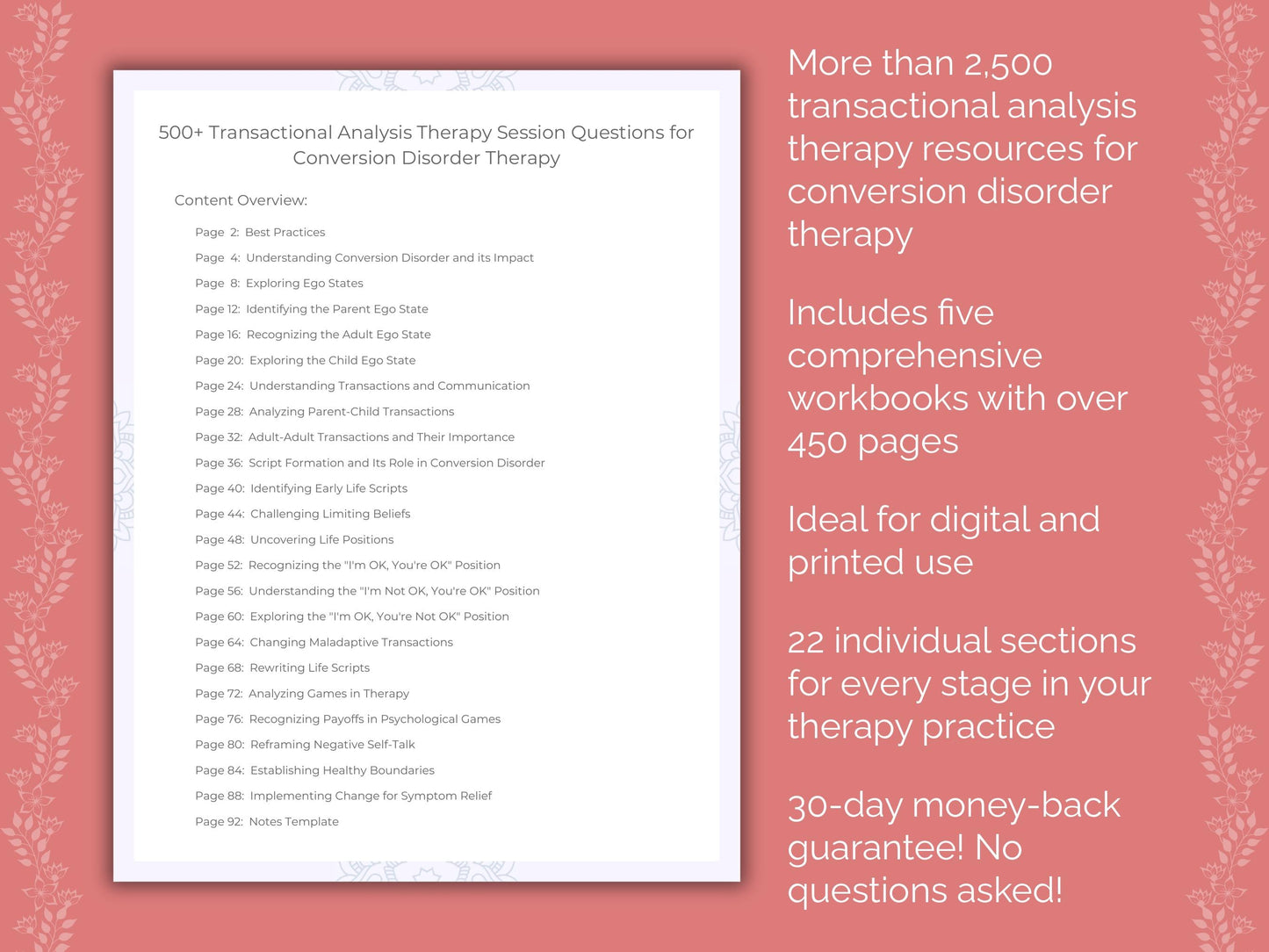 Conversion Disorder Transactional Analysis Therapist Worksheets