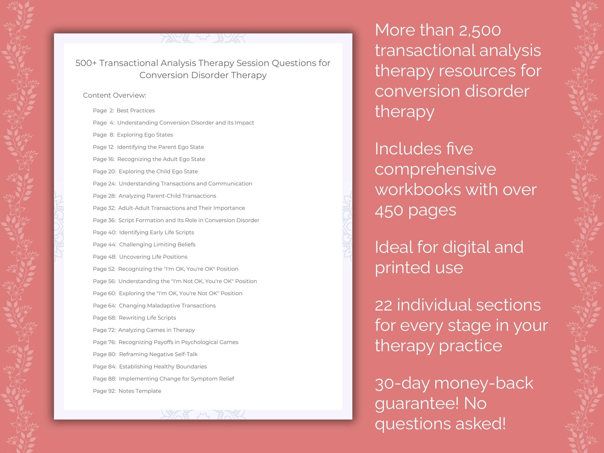 Conversion Disorder Transactional Analysis Therapist Worksheets