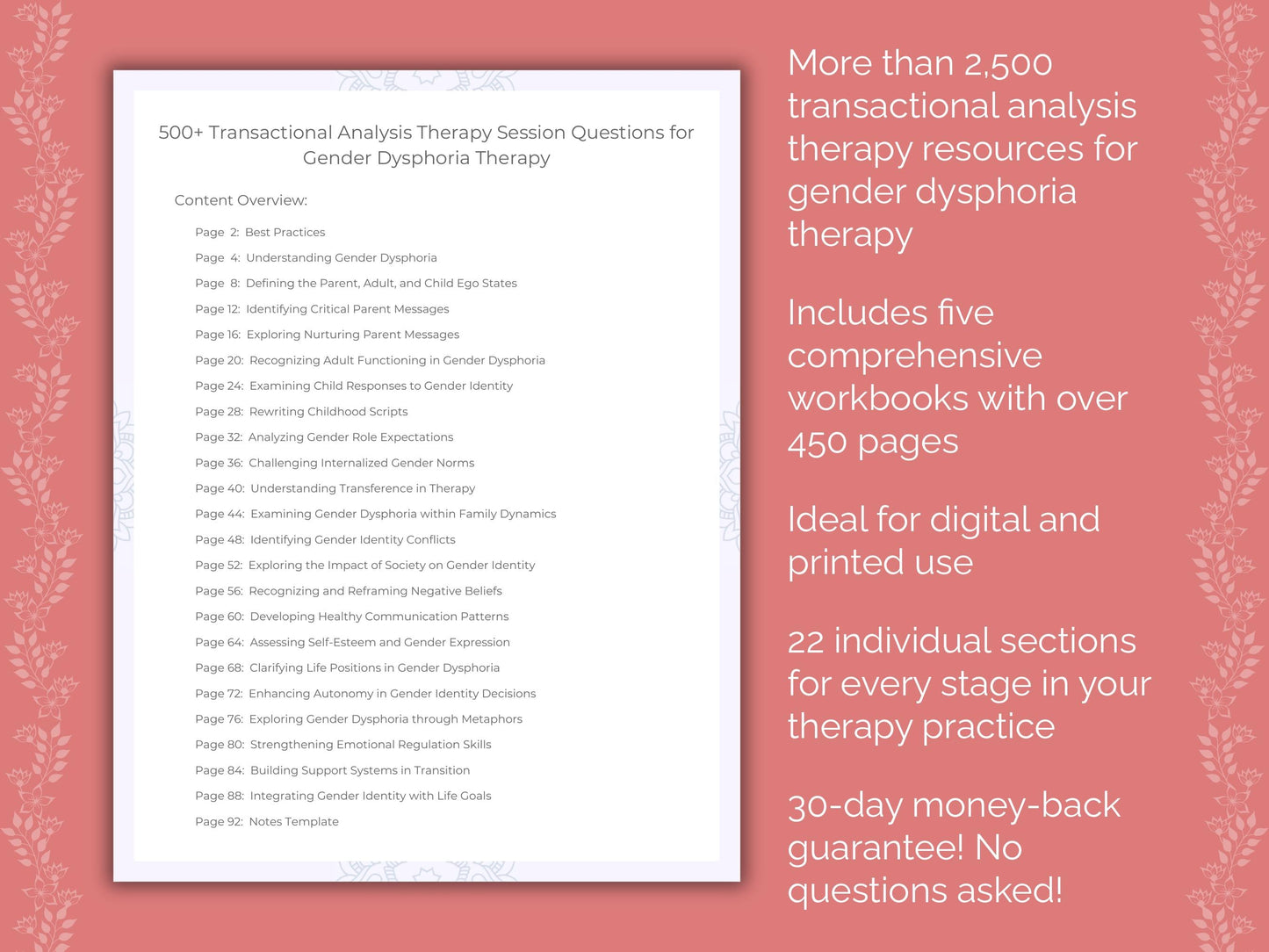 Gender Dysphoria Transactional Analysis Therapist Worksheets