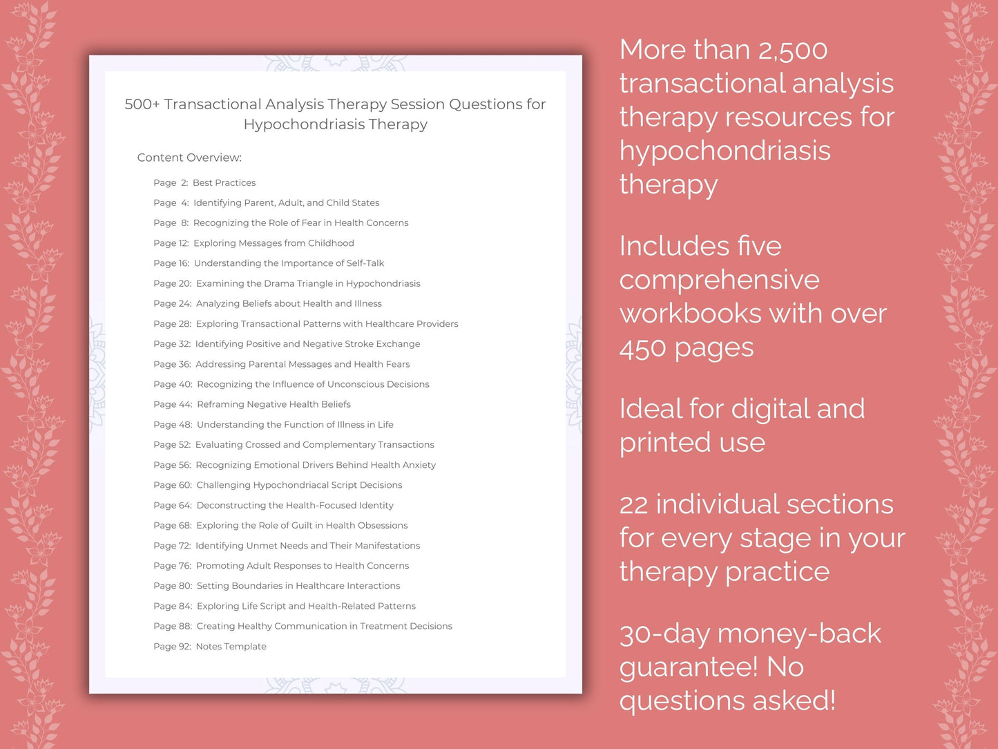 Hypochondriasis Transactional Analysis Therapist Worksheets