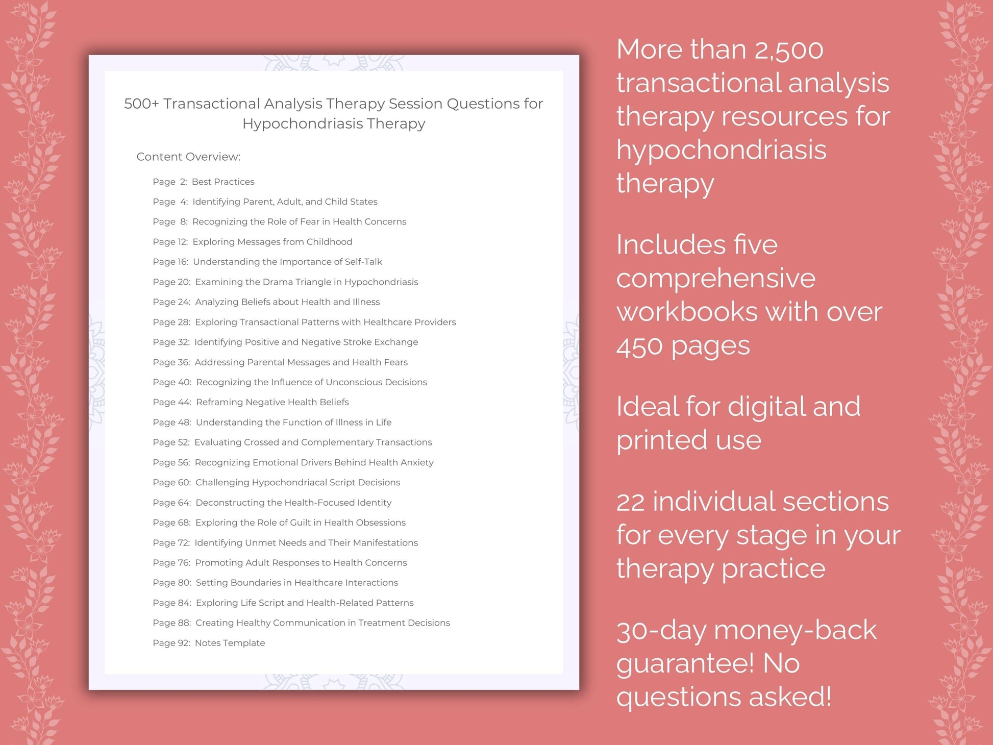 Hypochondriasis Transactional Analysis Therapist Worksheets