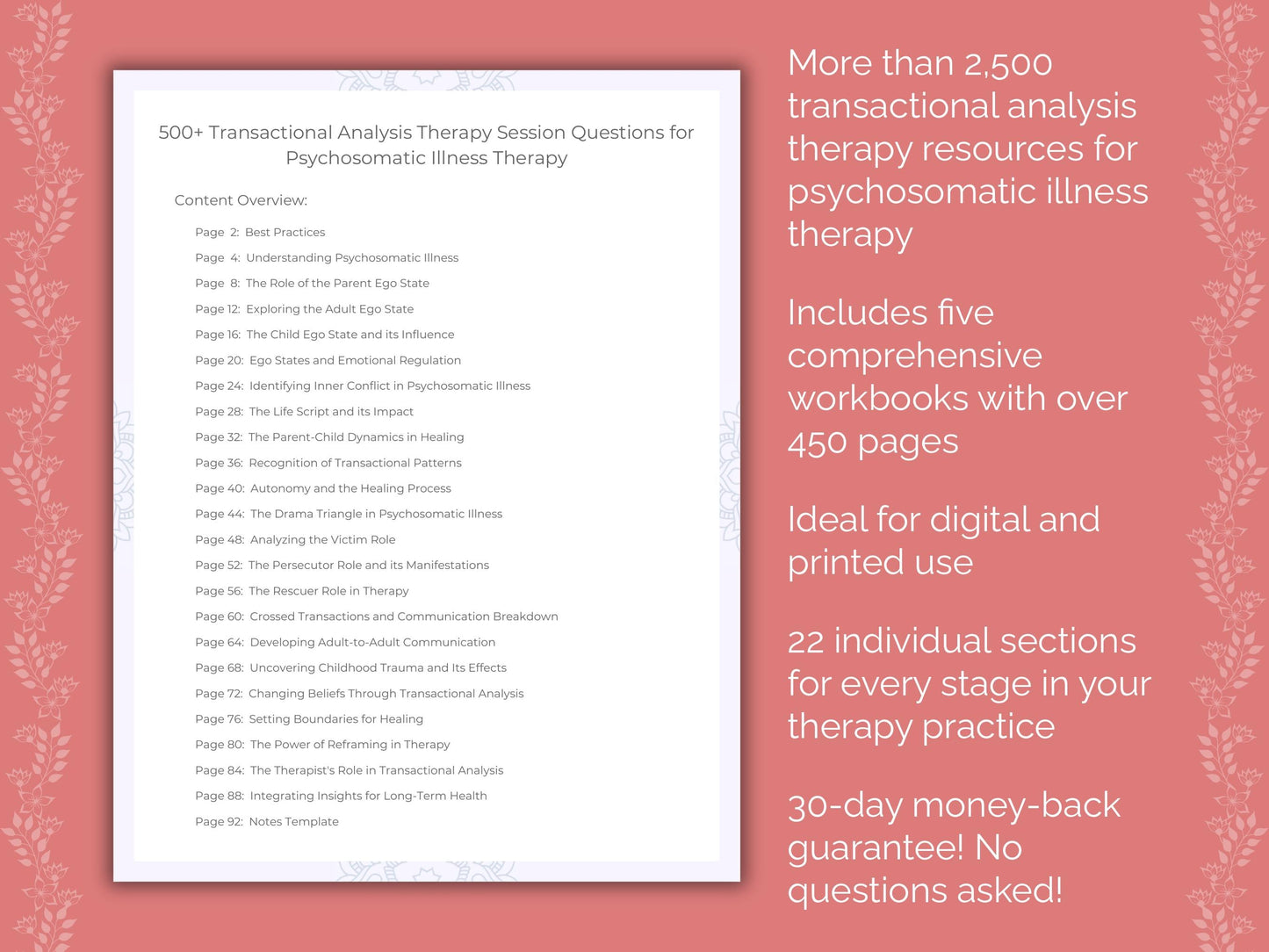 Psychosomatic Illness Transactional Analysis Therapist Worksheets