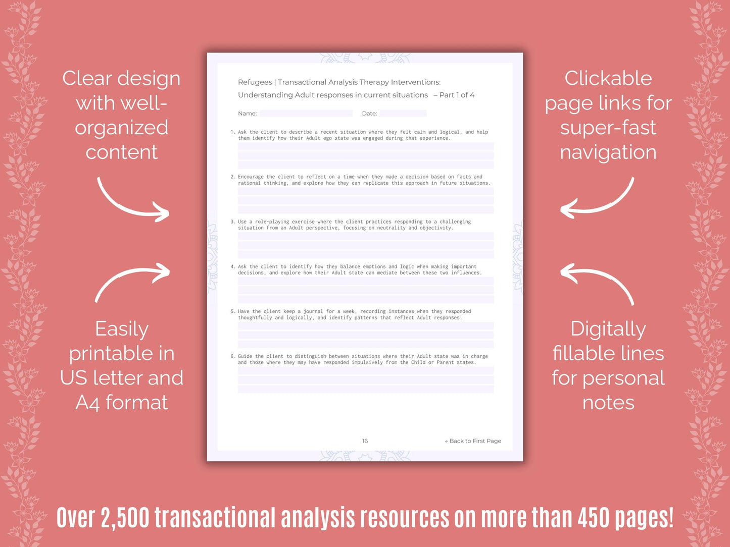 Refugees Transactional Analysis Counseling Templates