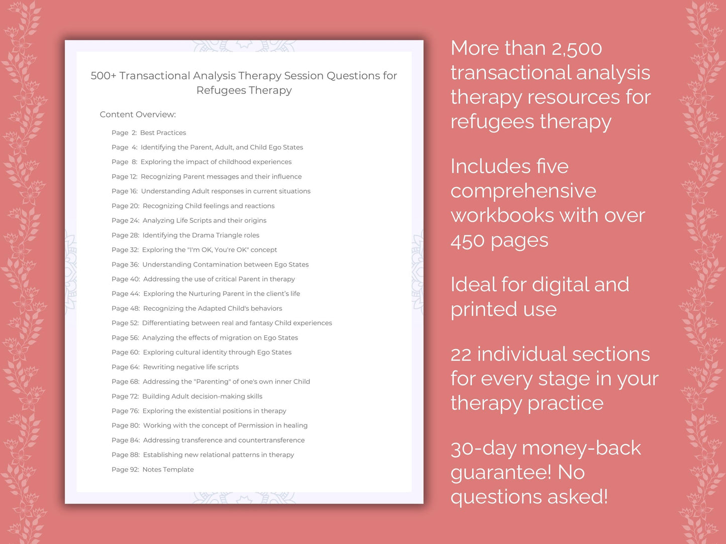 Refugees Transactional Analysis Therapist Worksheets