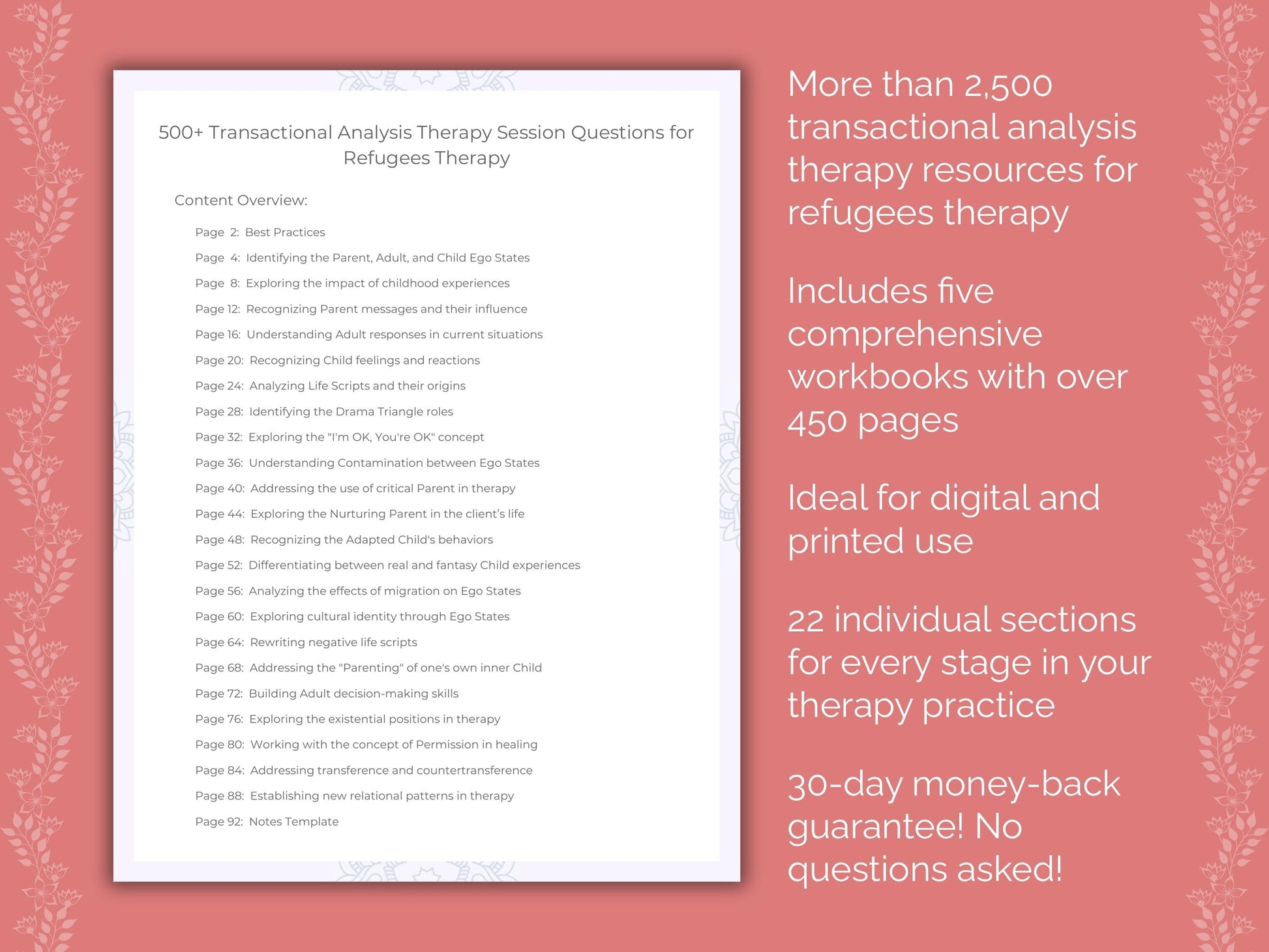Refugees Transactional Analysis Therapist Worksheets