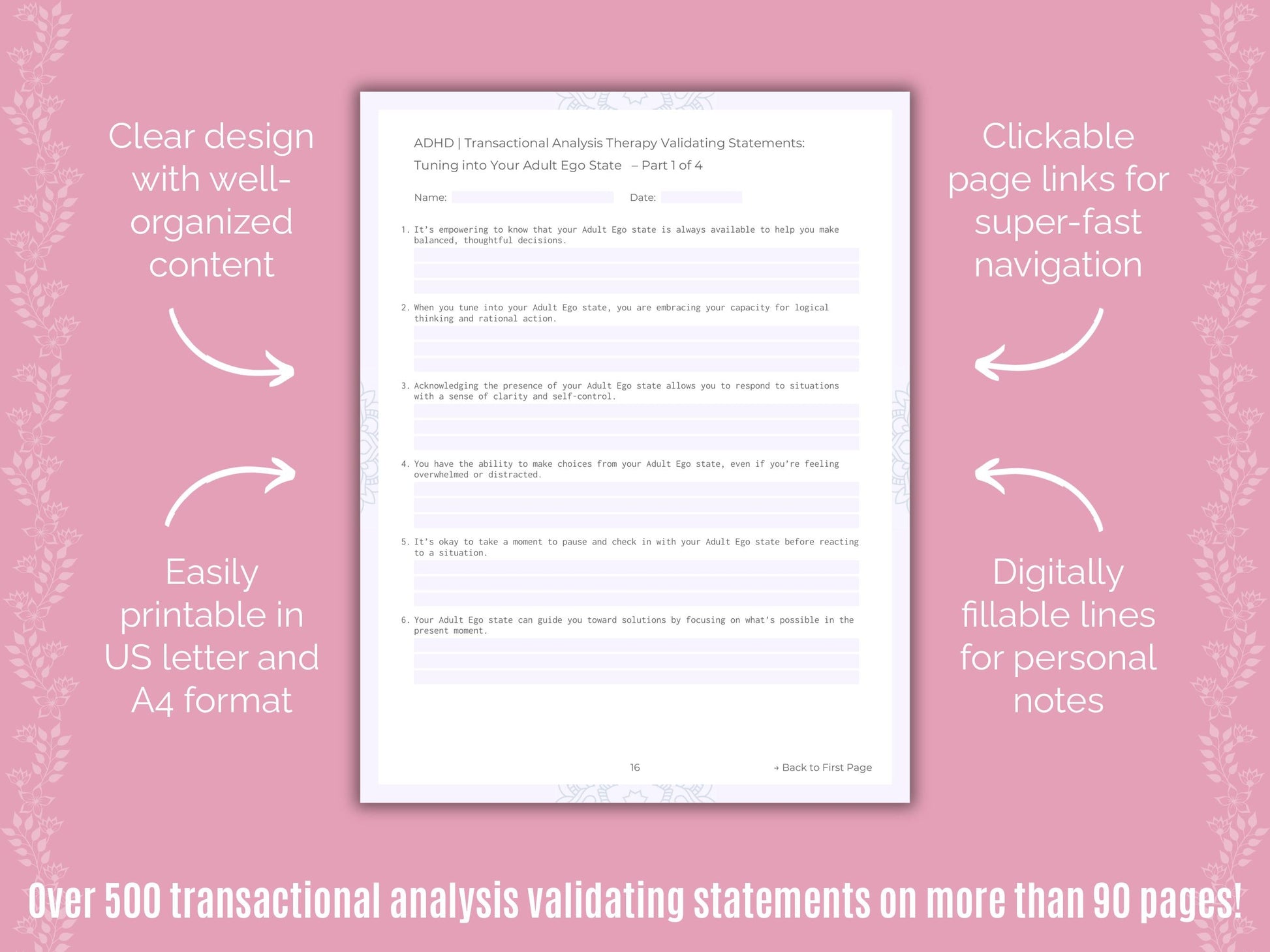 ADHD Transactional Analysis Counseling Templates