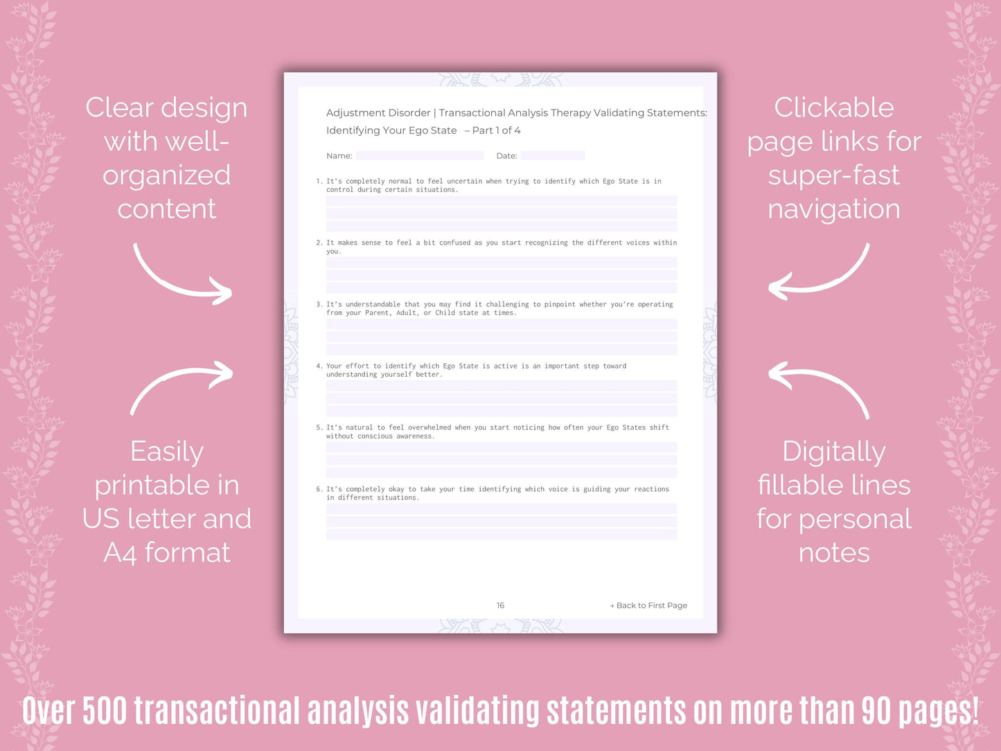 Adjustment Disorder Transactional Analysis Counseling Templates