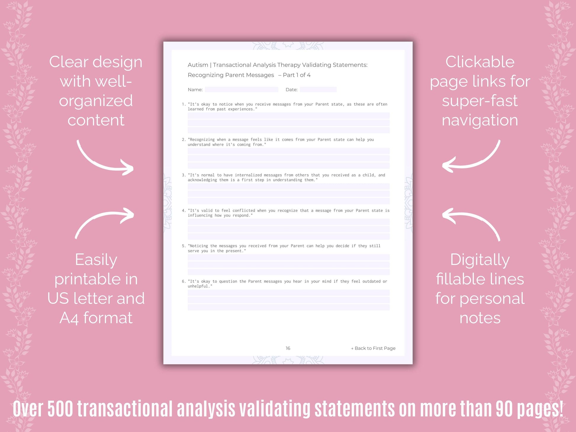 Autism Spectrum Disorder Transactional Analysis Counseling Templates