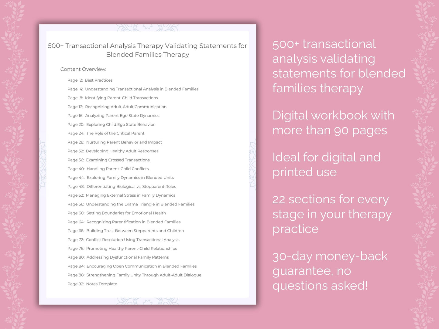 Blended Families Transactional Analysis Therapist Worksheets