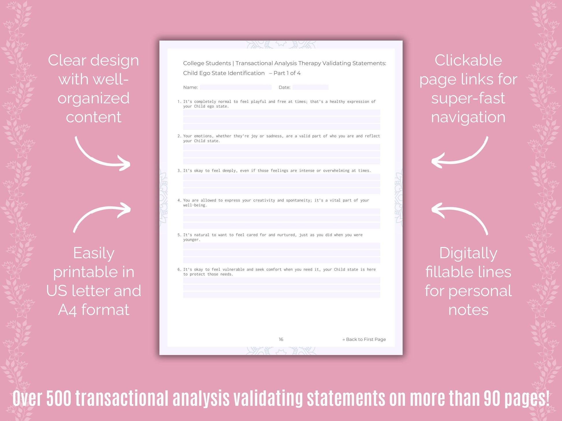 College Students Transactional Analysis Counseling Templates