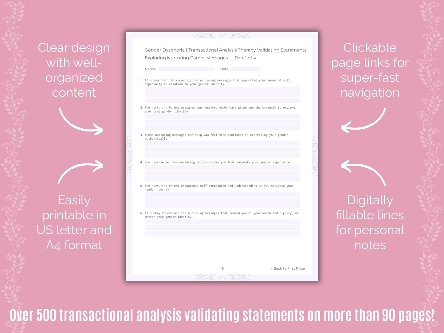 Gender Dysphoria Transactional Analysis Counseling Templates