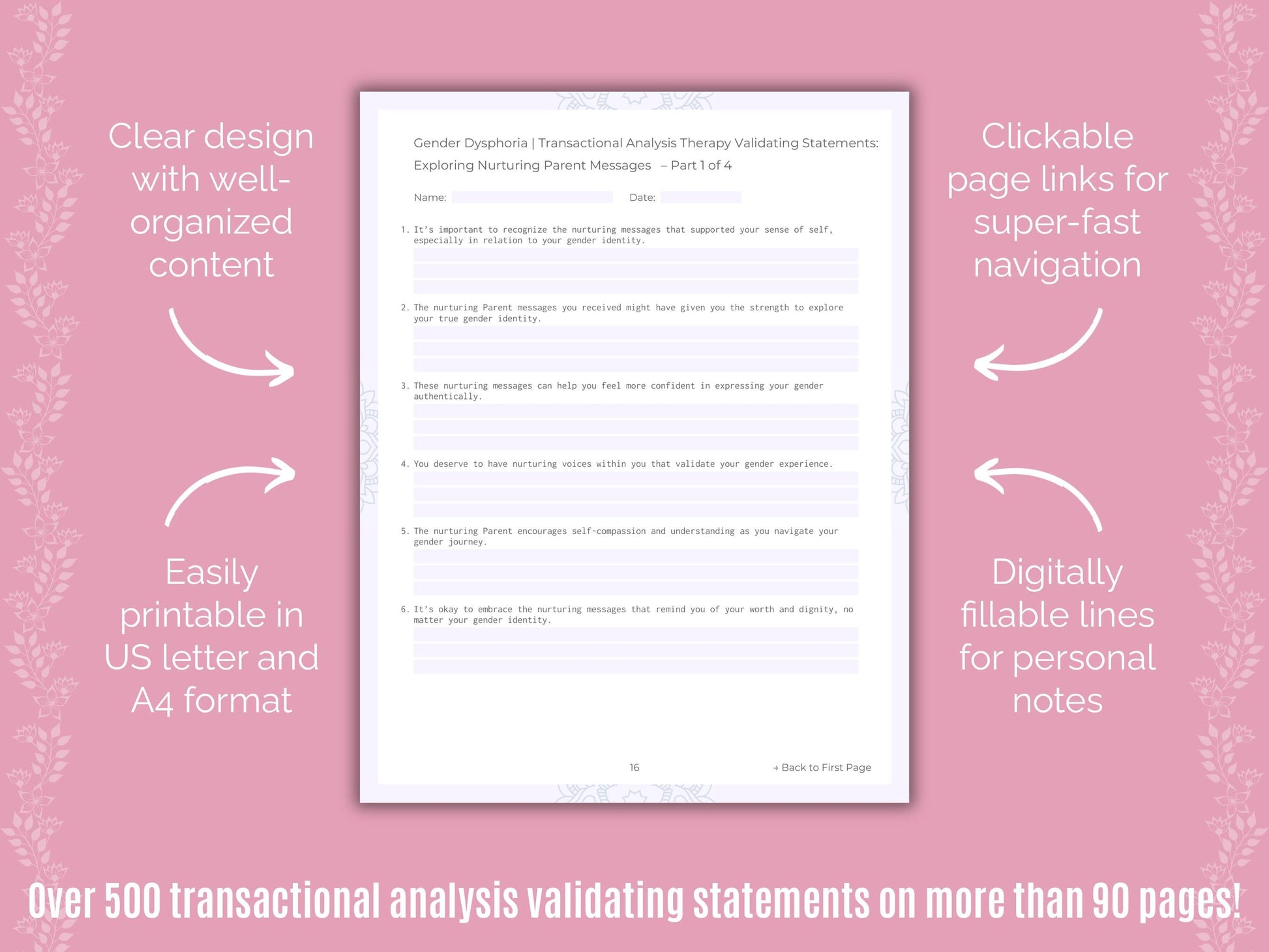 Gender Dysphoria Transactional Analysis Counseling Templates