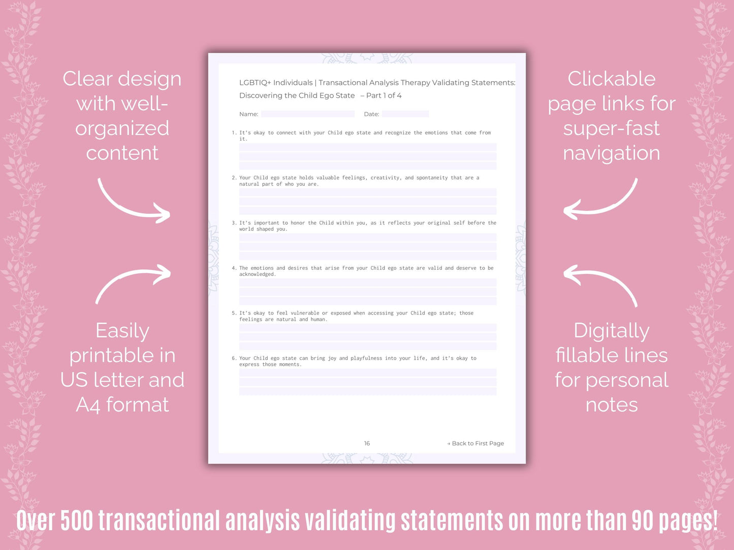 LGBTIQ+ Individuals Transactional Analysis Counseling Templates