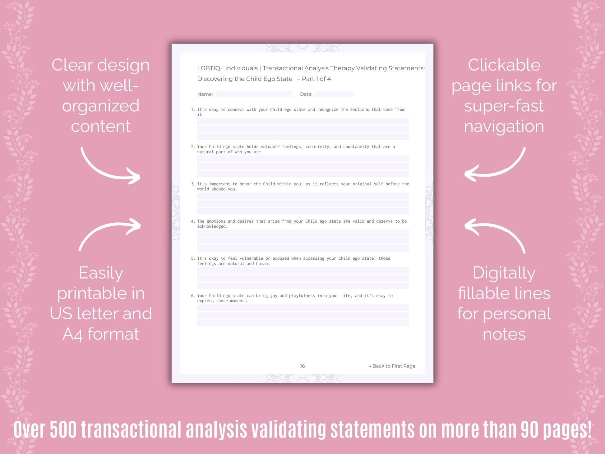 LGBTIQ+ Individuals Transactional Analysis Counseling Templates
