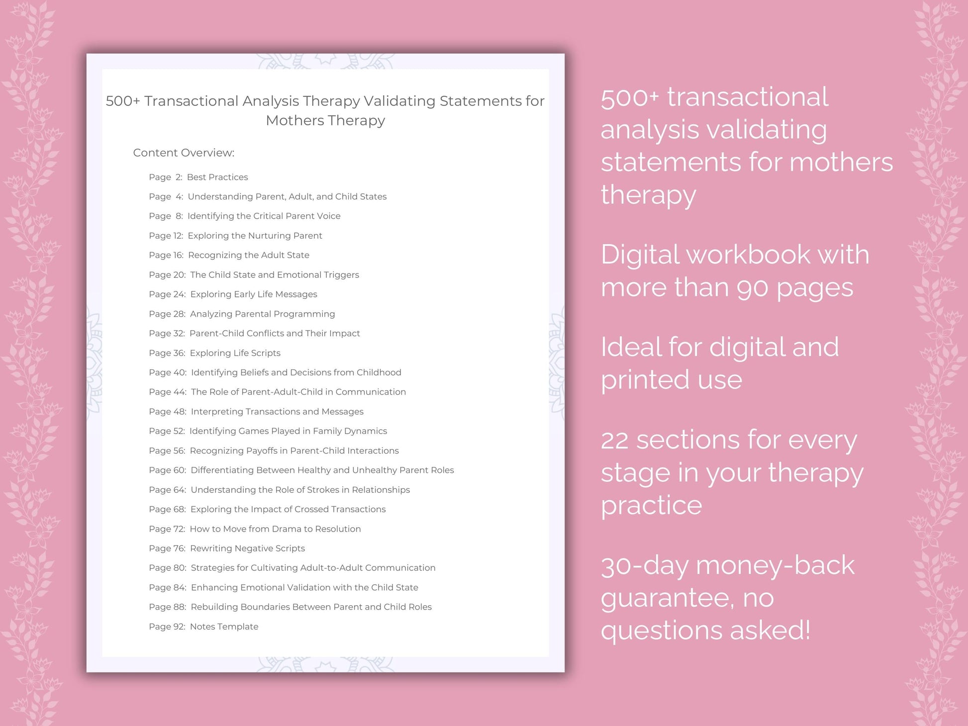 Mothers Transactional Analysis Therapist Worksheets