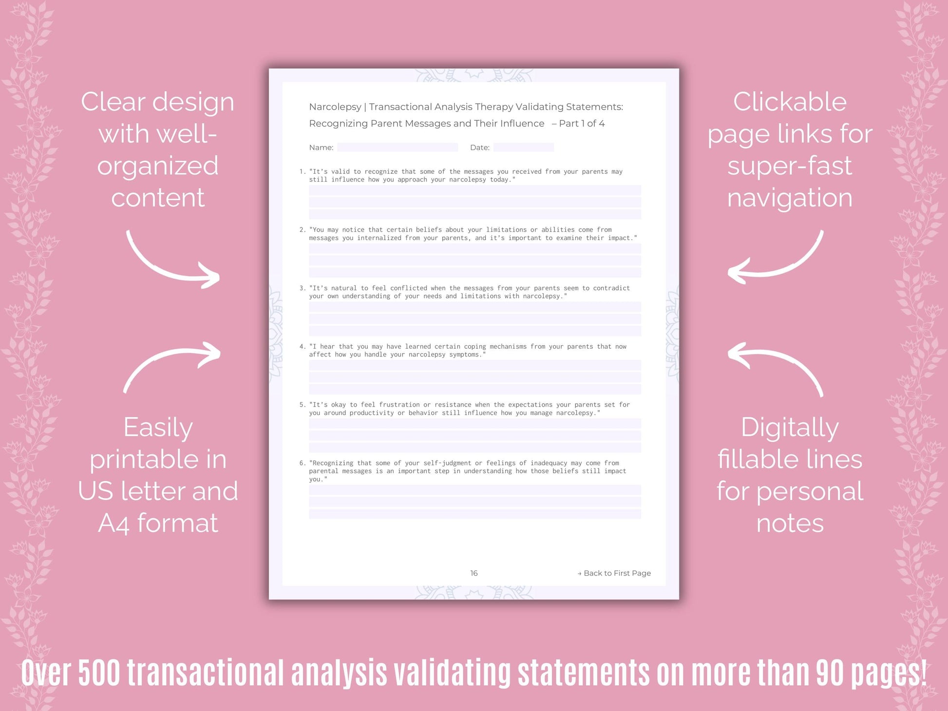 Narcolepsy Transactional Analysis Counseling Templates