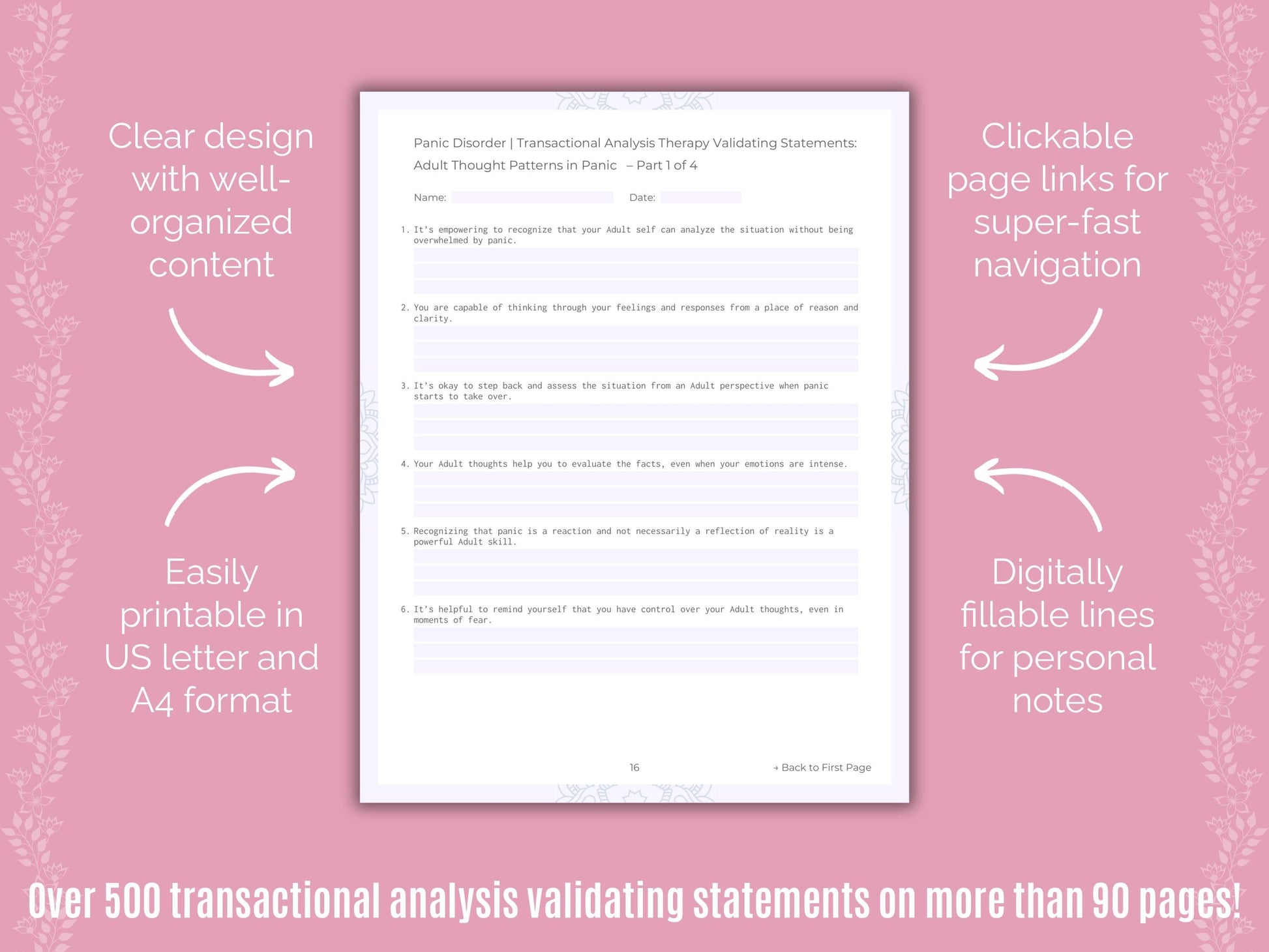Panic Disorder Transactional Analysis Counseling Templates