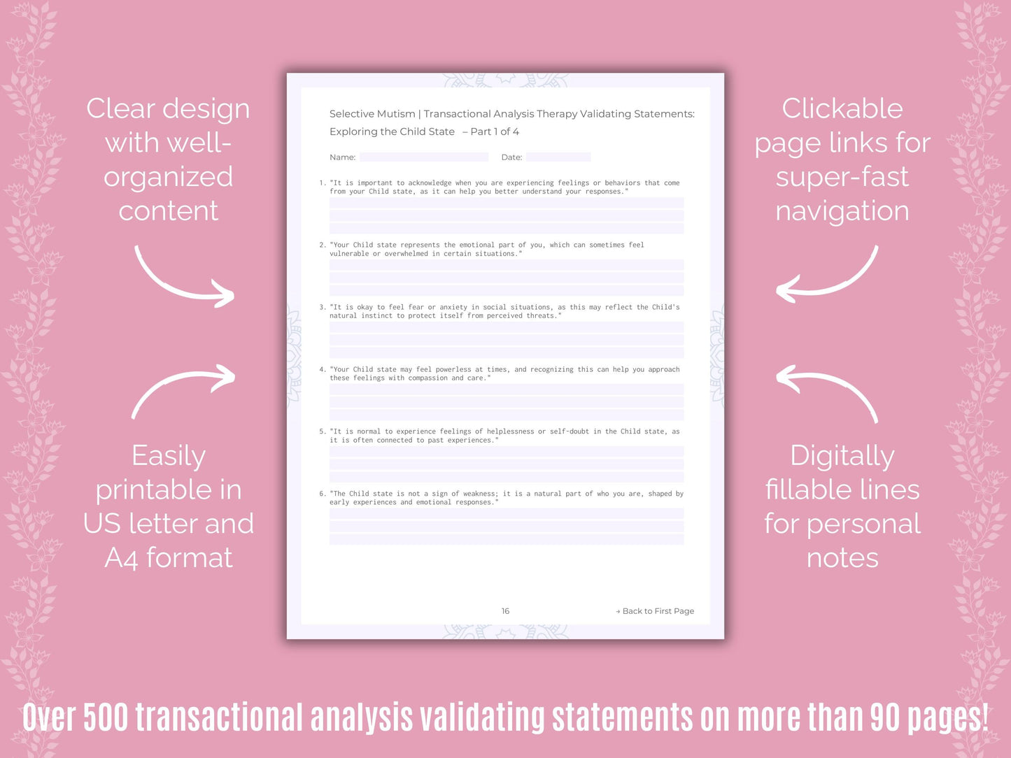 Selective Mutism Transactional Analysis Counseling Templates