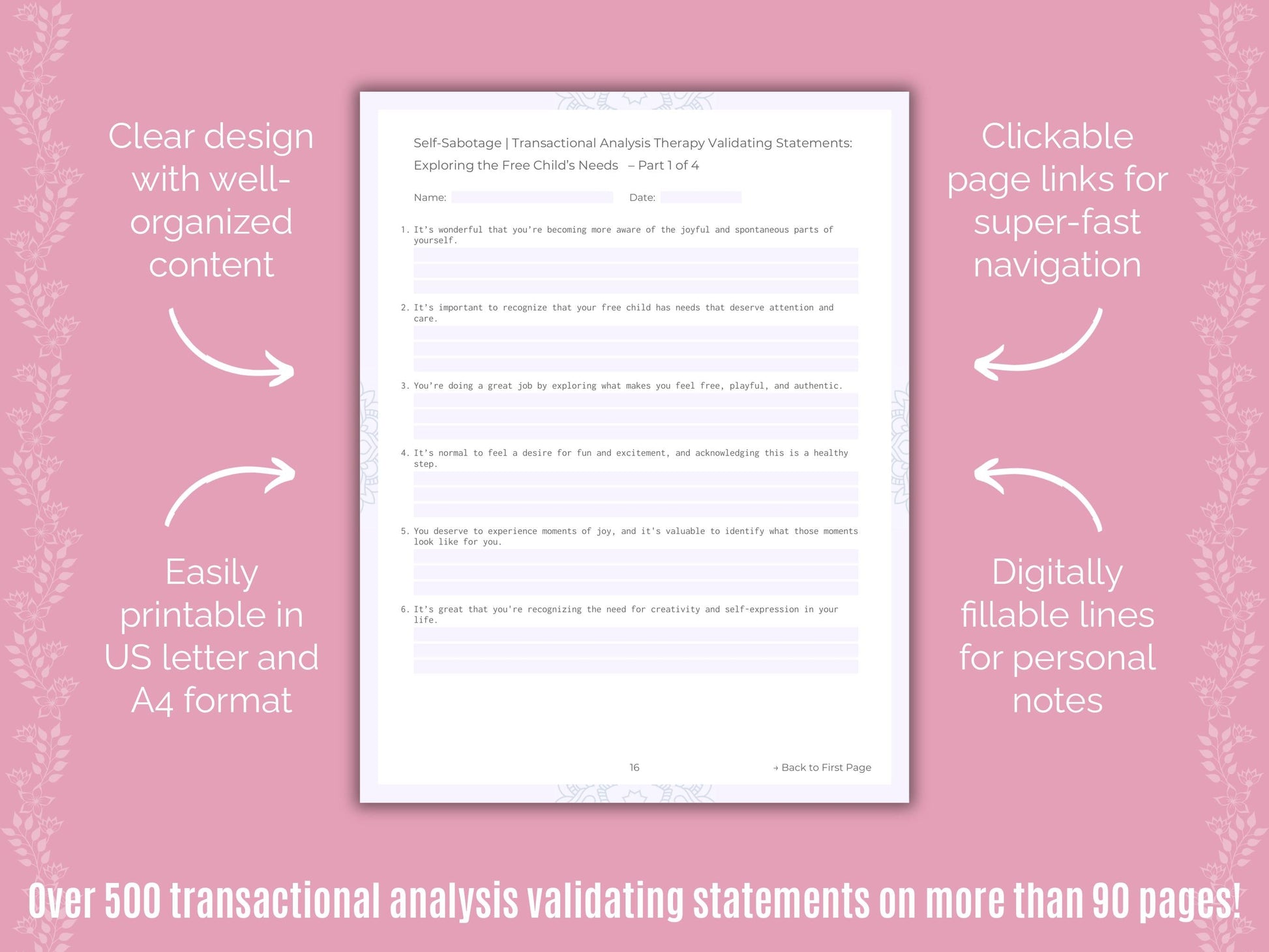 Self-Sabotage Transactional Analysis Counseling Templates