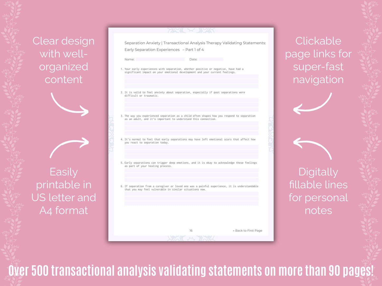 Separation Anxiety Transactional Analysis Counseling Templates