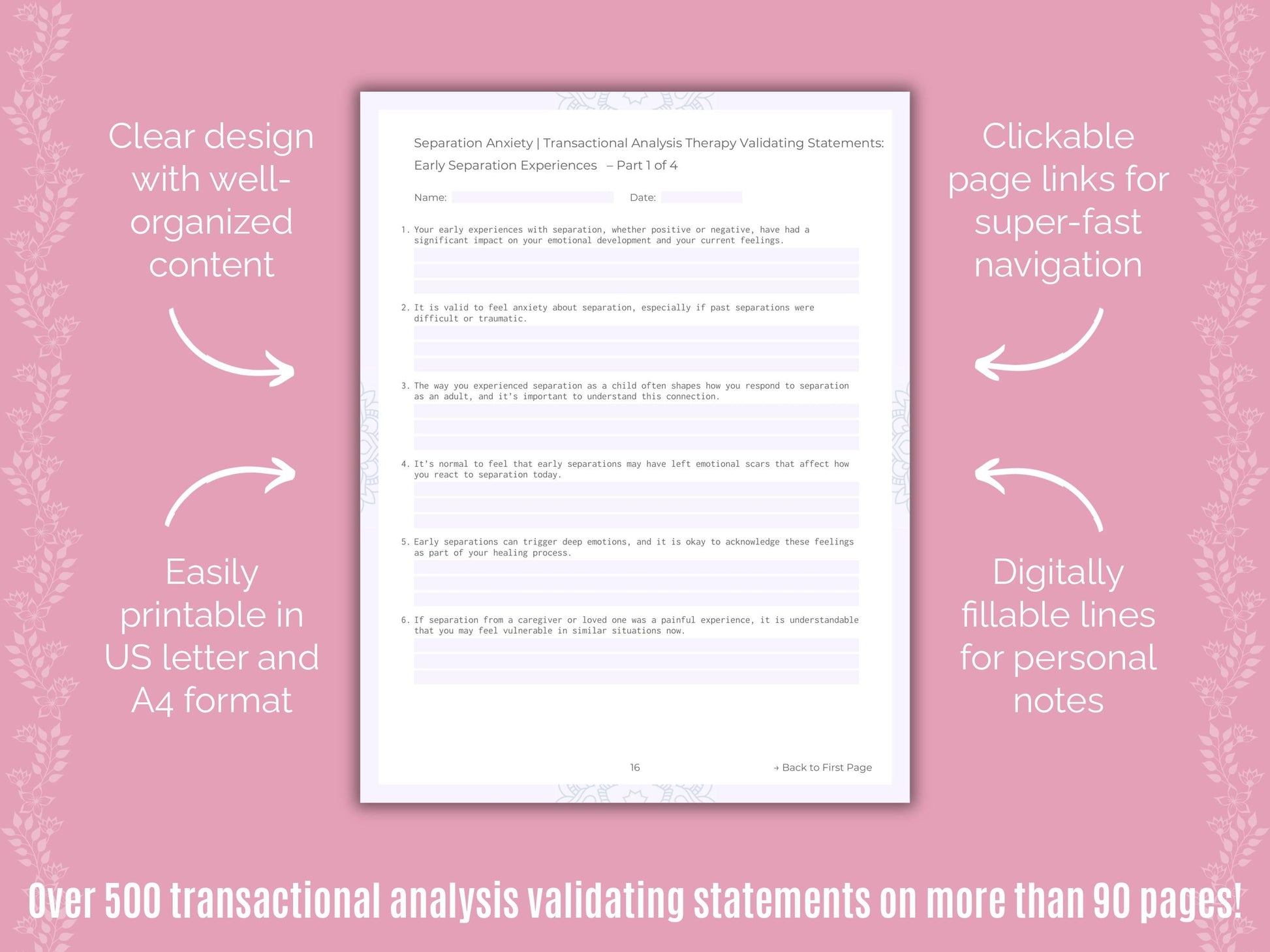 Separation Anxiety Transactional Analysis Counseling Templates