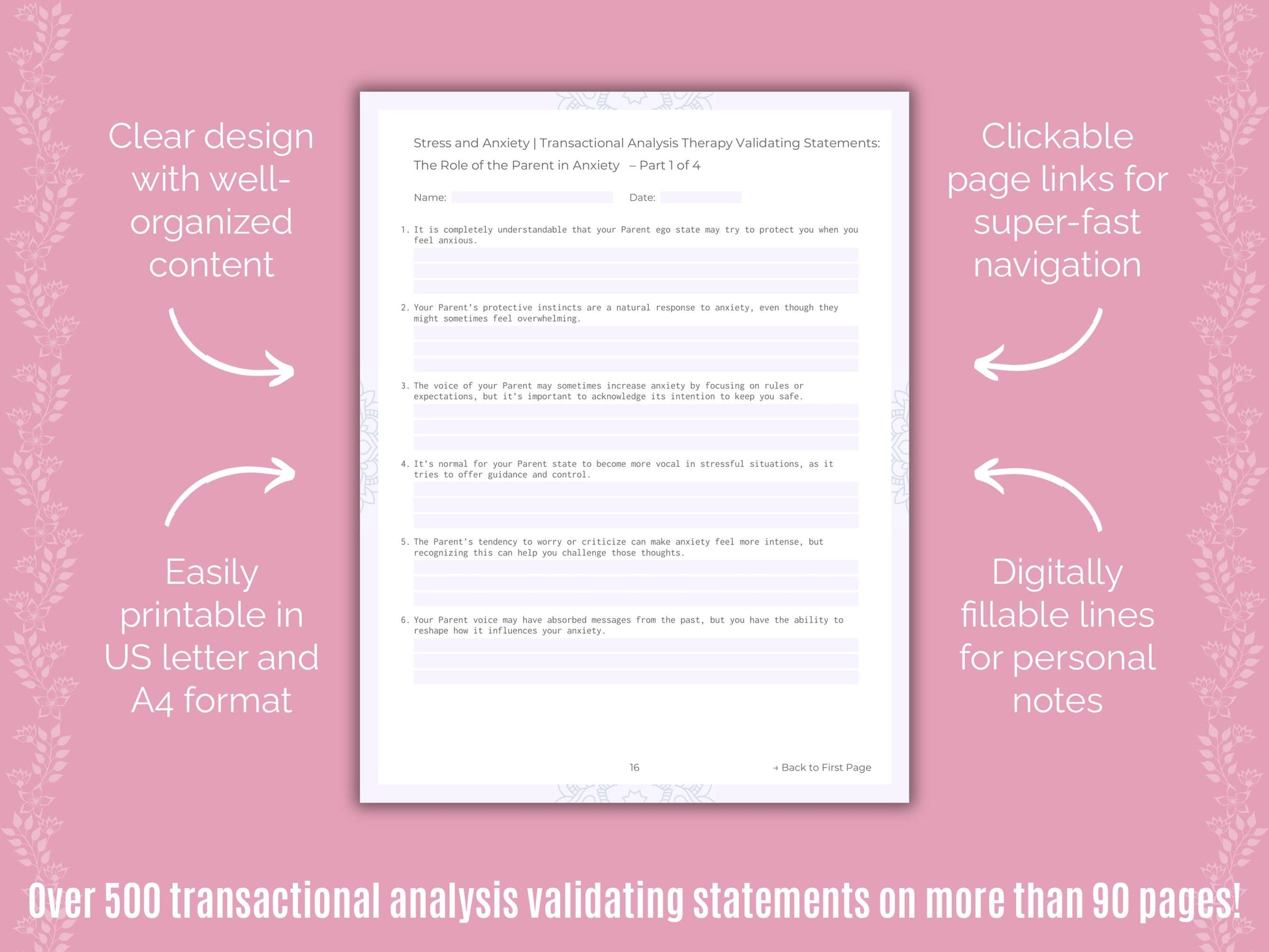 Stress and Anxiety Transactional Analysis Counseling Templates