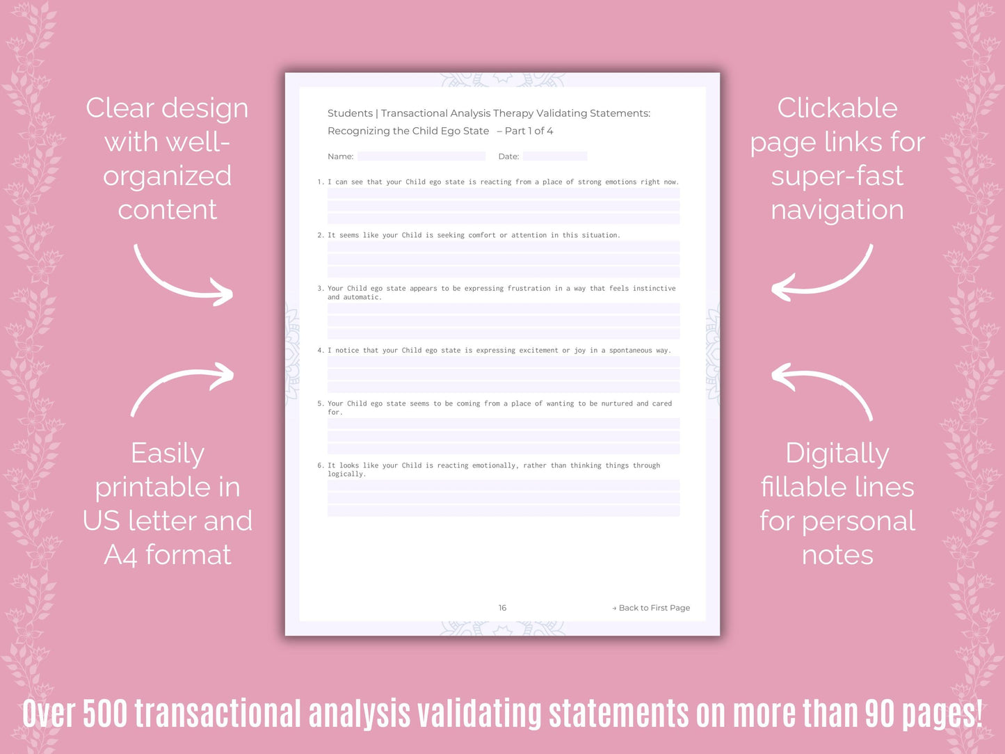 Students Transactional Analysis Counseling Templates