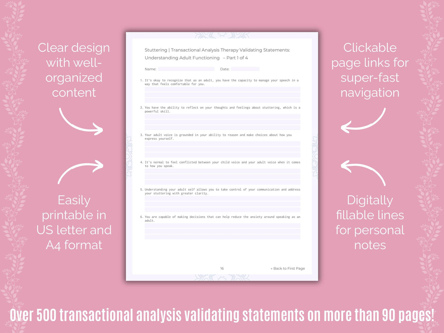 Stuttering Transactional Analysis Counseling Templates