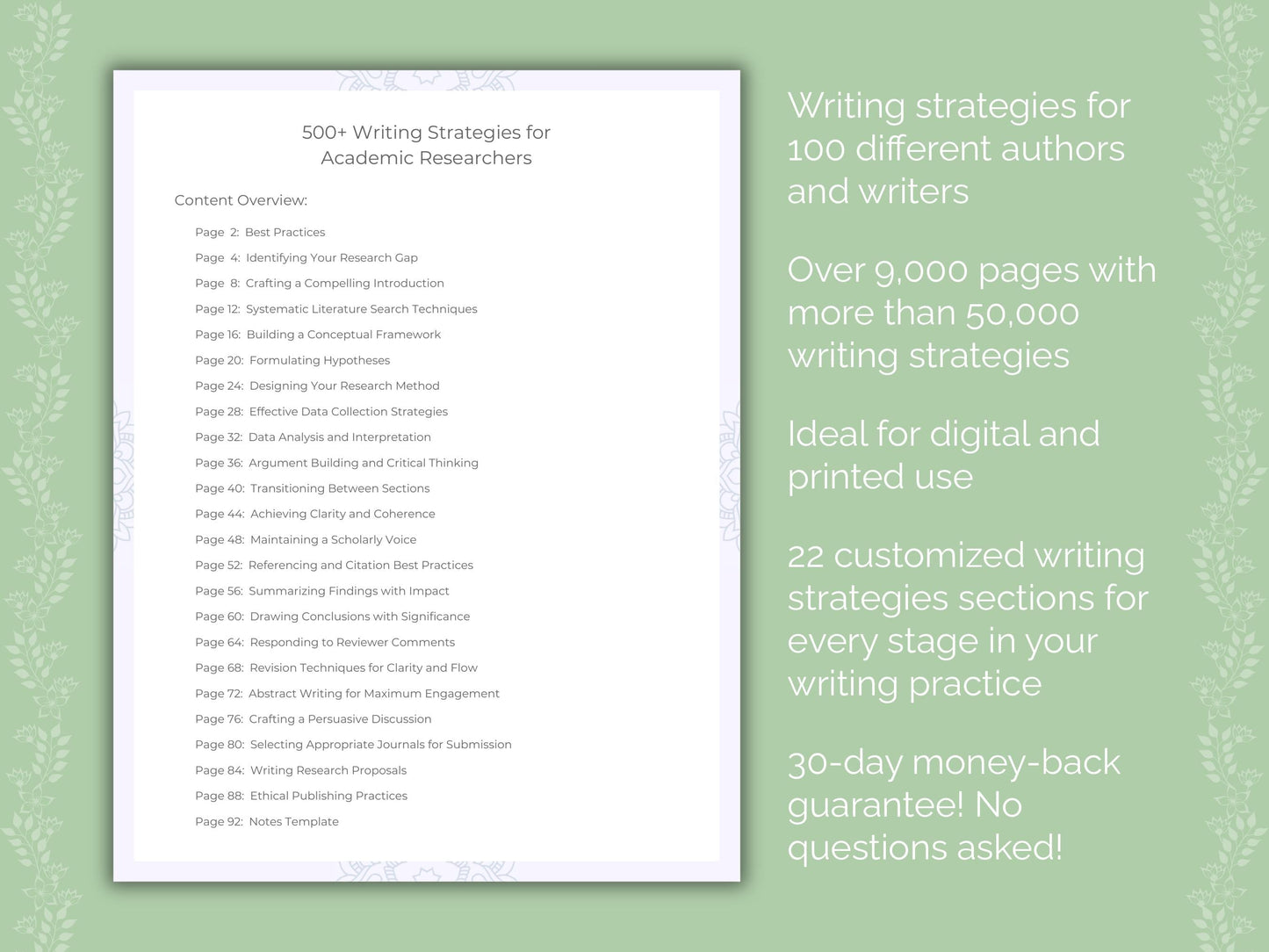 Writing Strategies Cheat Sheets