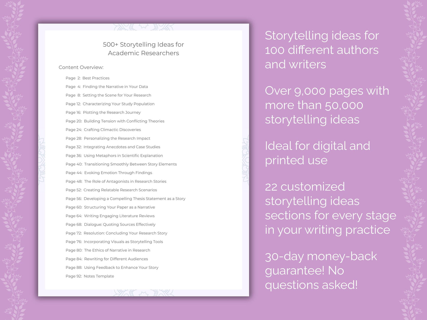 Storytelling Ideas Cheat Sheets