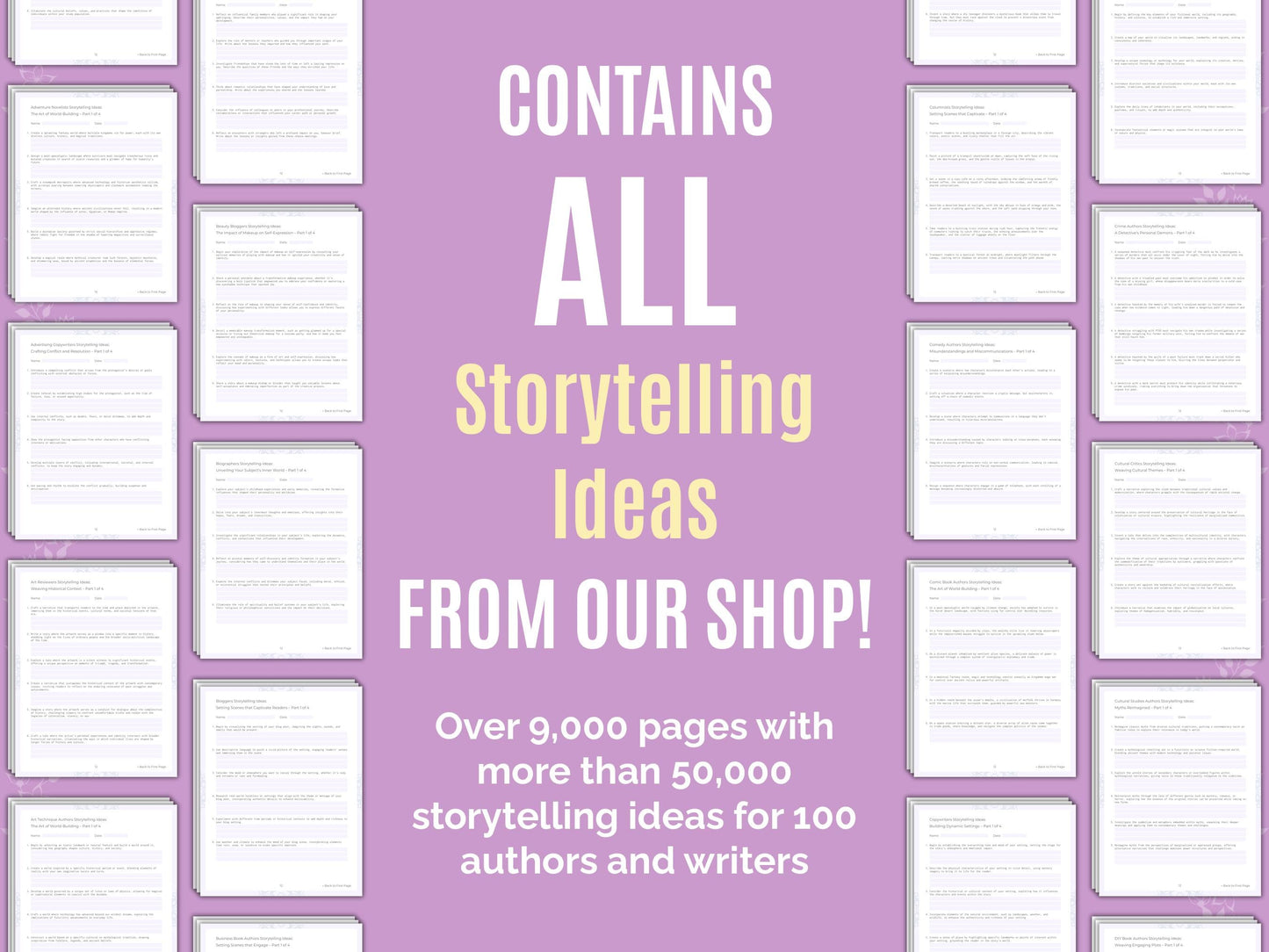 Storytelling Ideas Worksheets