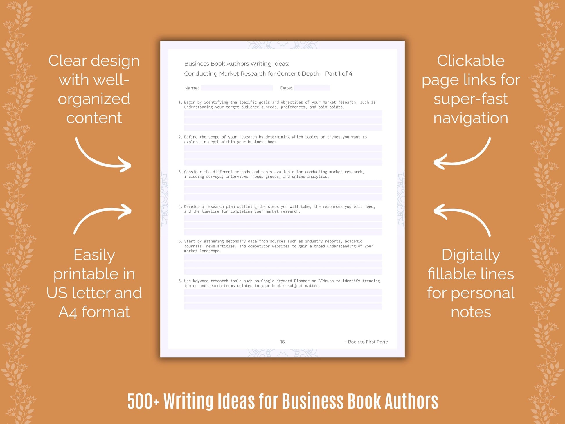 Business Book Authors Writing Templates