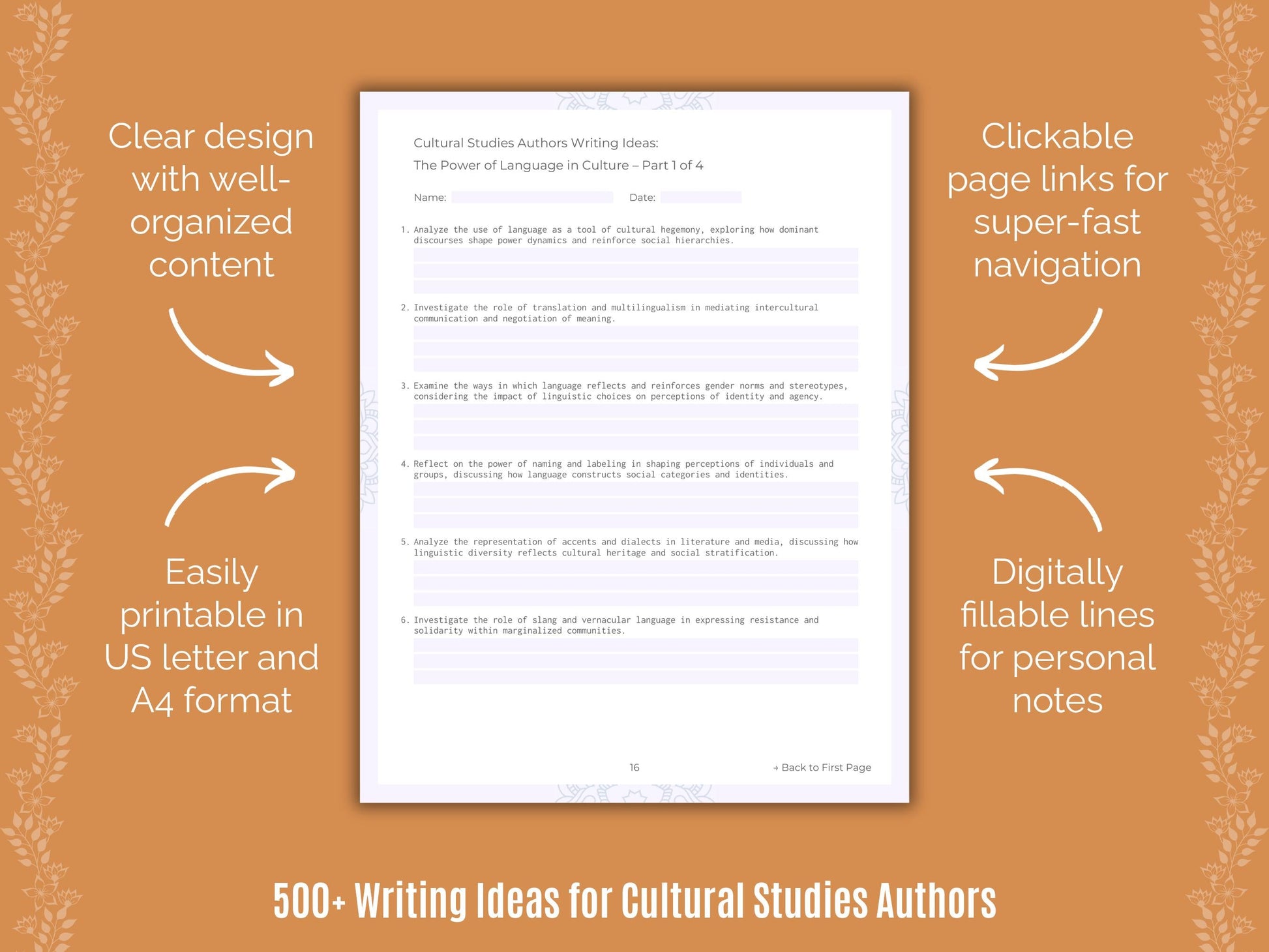 Cultural Studies Authors Writing Templates