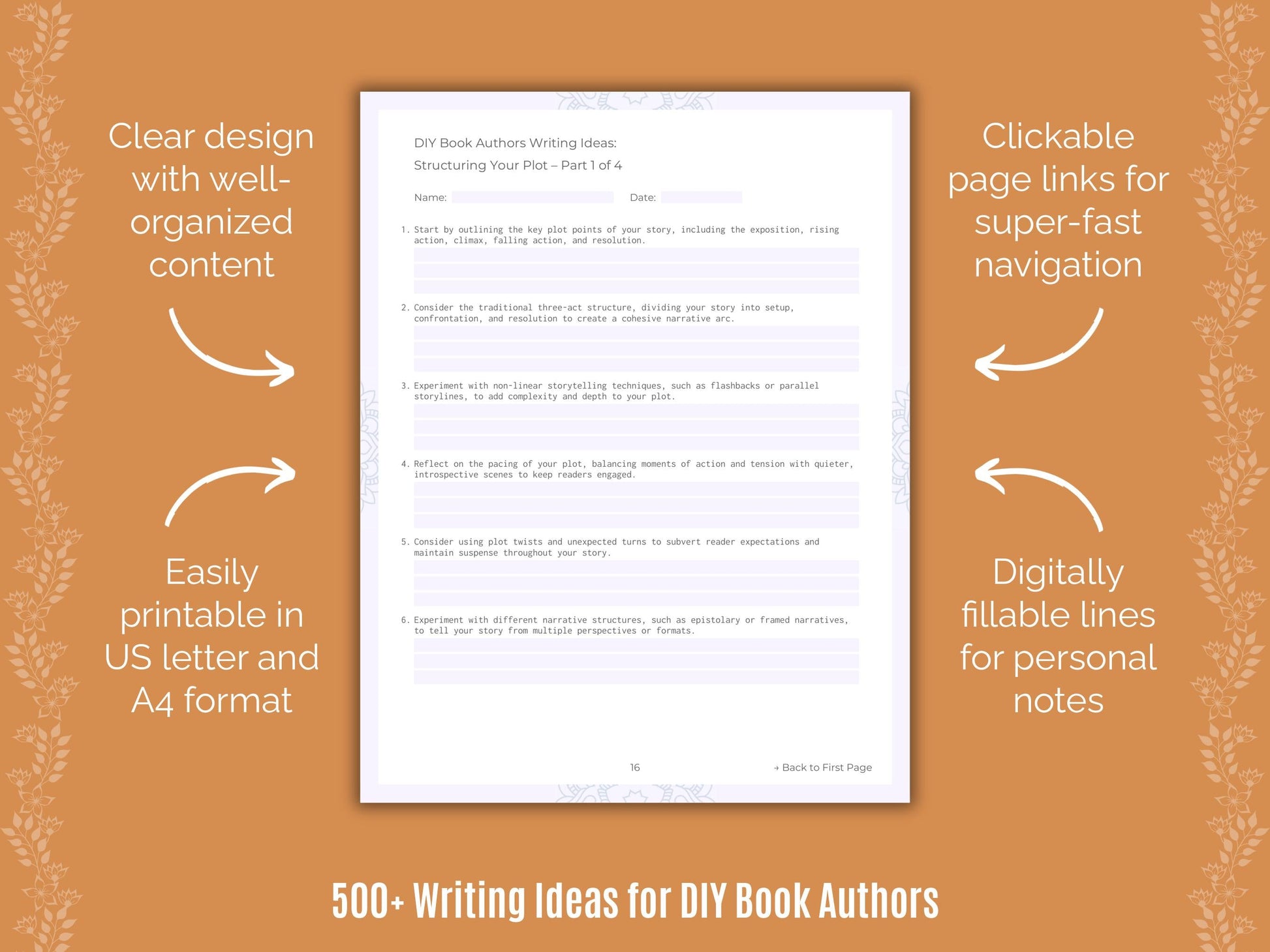 DIY Book Authors Writing Templates