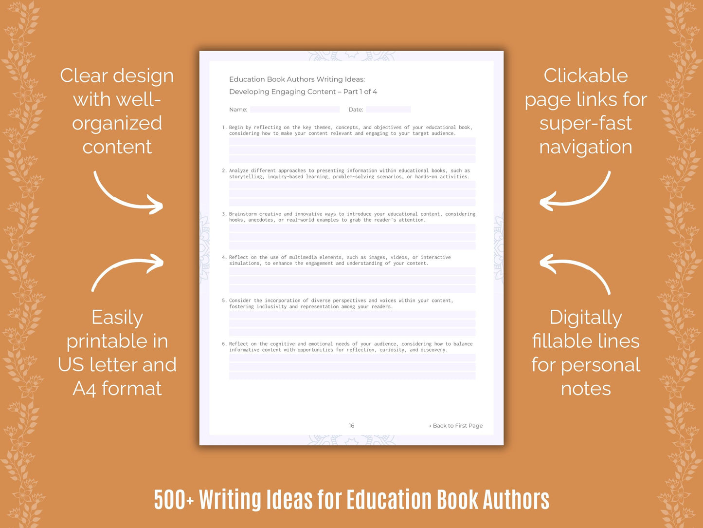 Education Book Authors Writing Templates